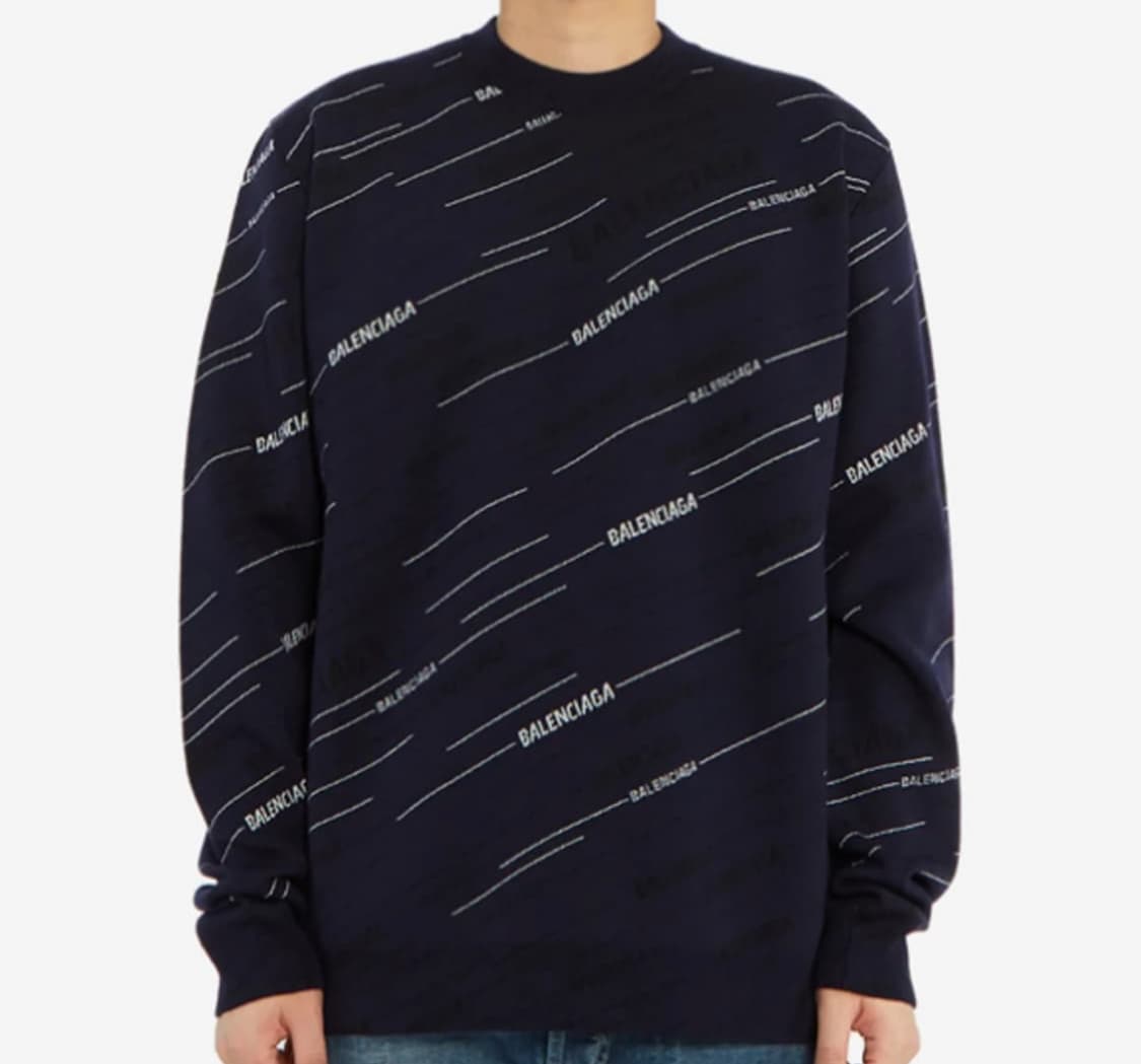 [정품] 발렌시아가 멀티로고 니트 네이비 XS 상품이미지1