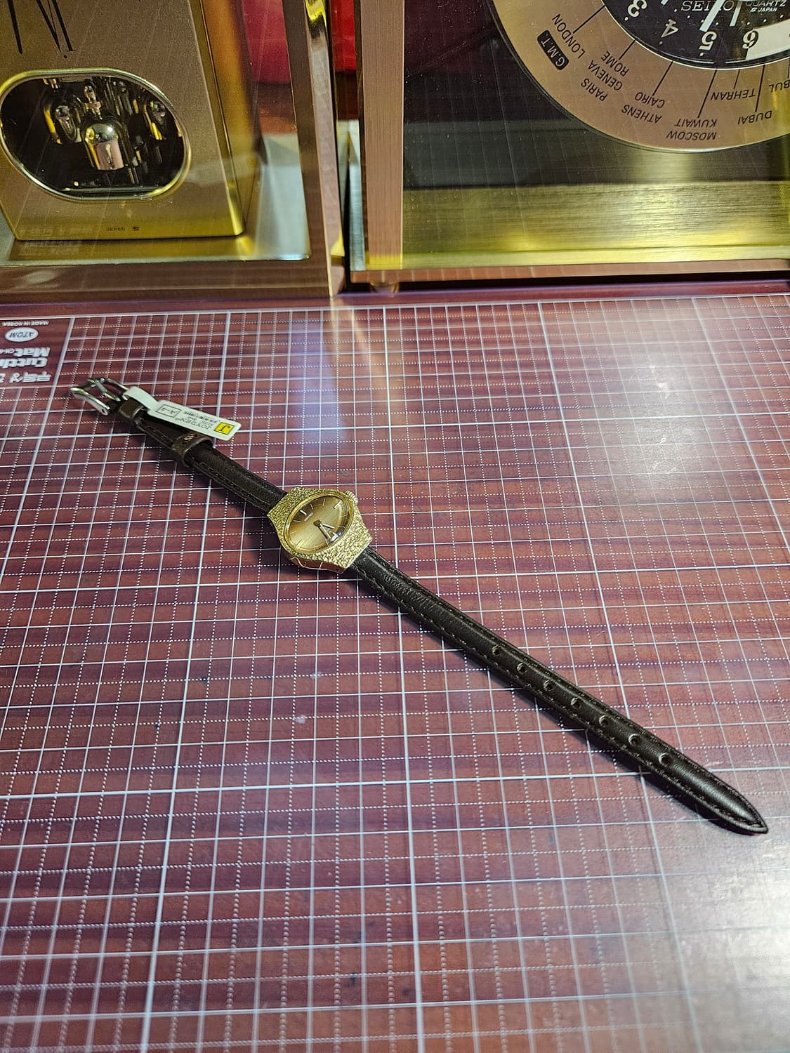 세이코 빈티지 여성 시계 핸드와인딩(수동) 브라운 가죽줄 상품이미지5