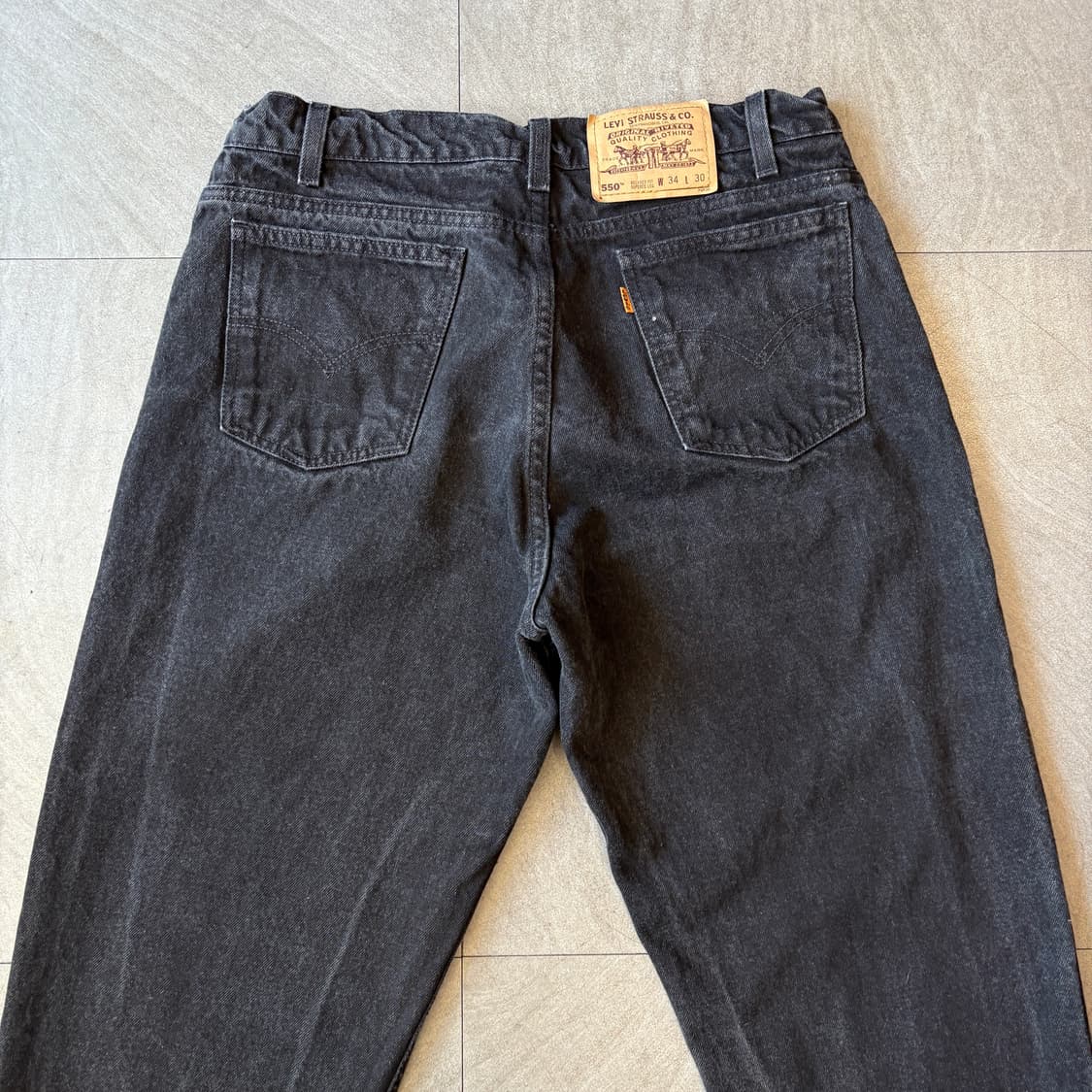 90년대 생산 리바이스 550 데님 오렌지탭 블랙 팬츠 상품이미지7