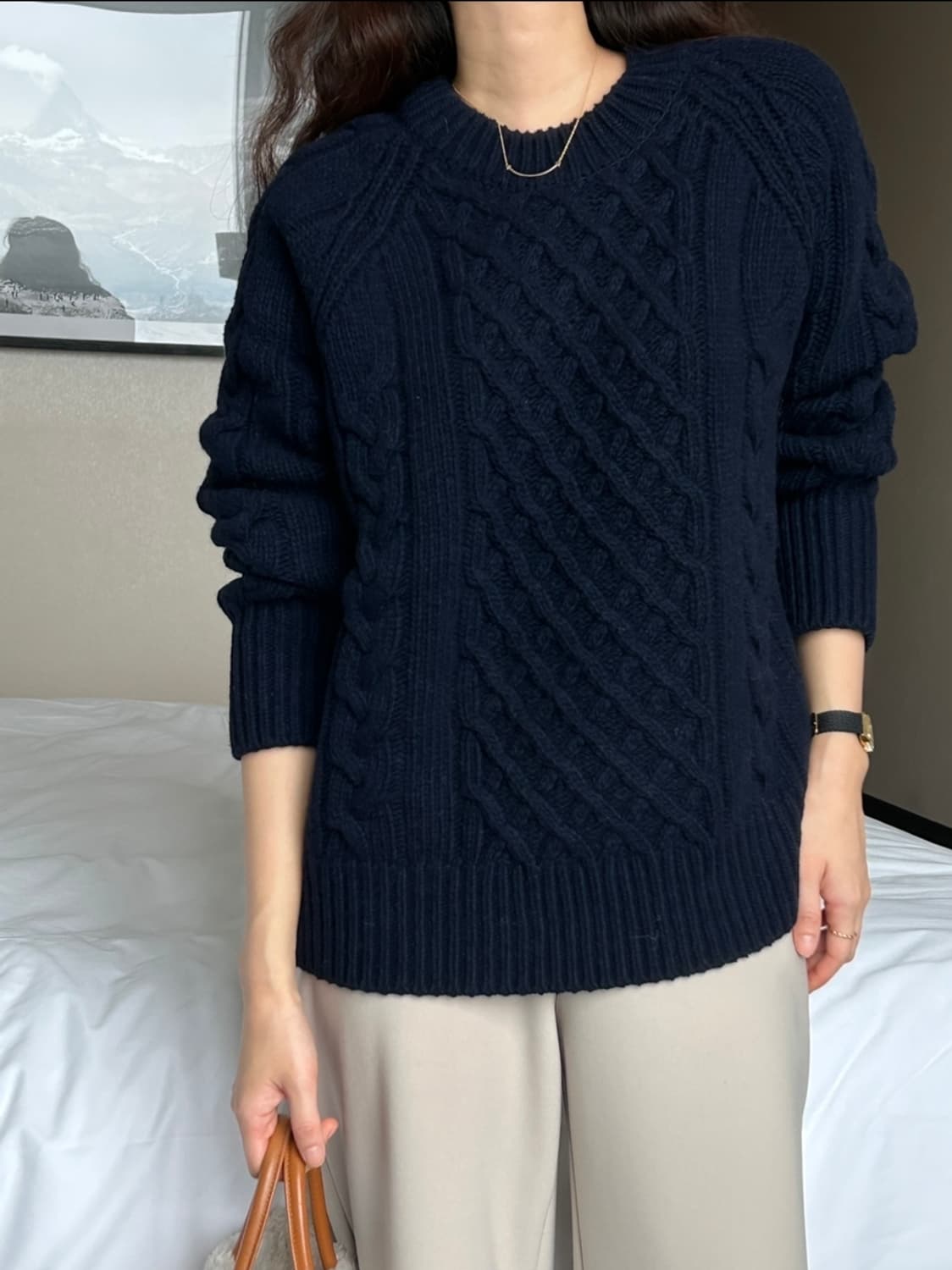 5KP 바운드 피셔 니트 네이비 새제품 상품이미지4