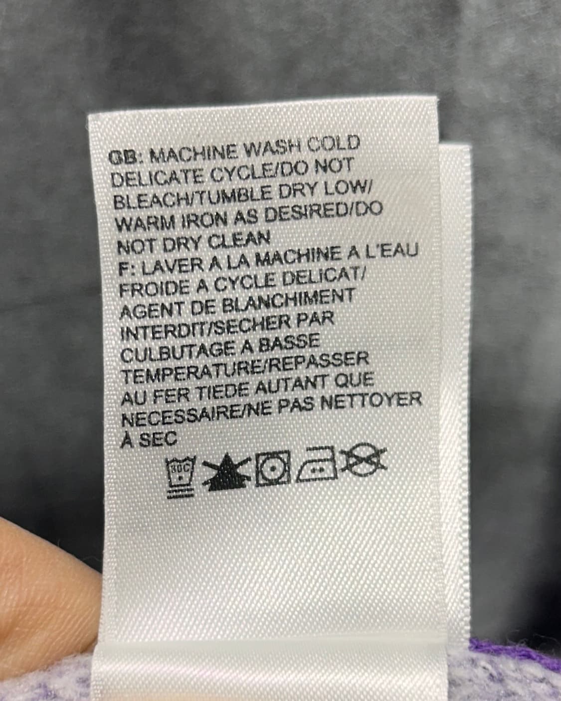 L 노스페이스 스몰로고 퍼플 코튼 후드집업 상품이미지6