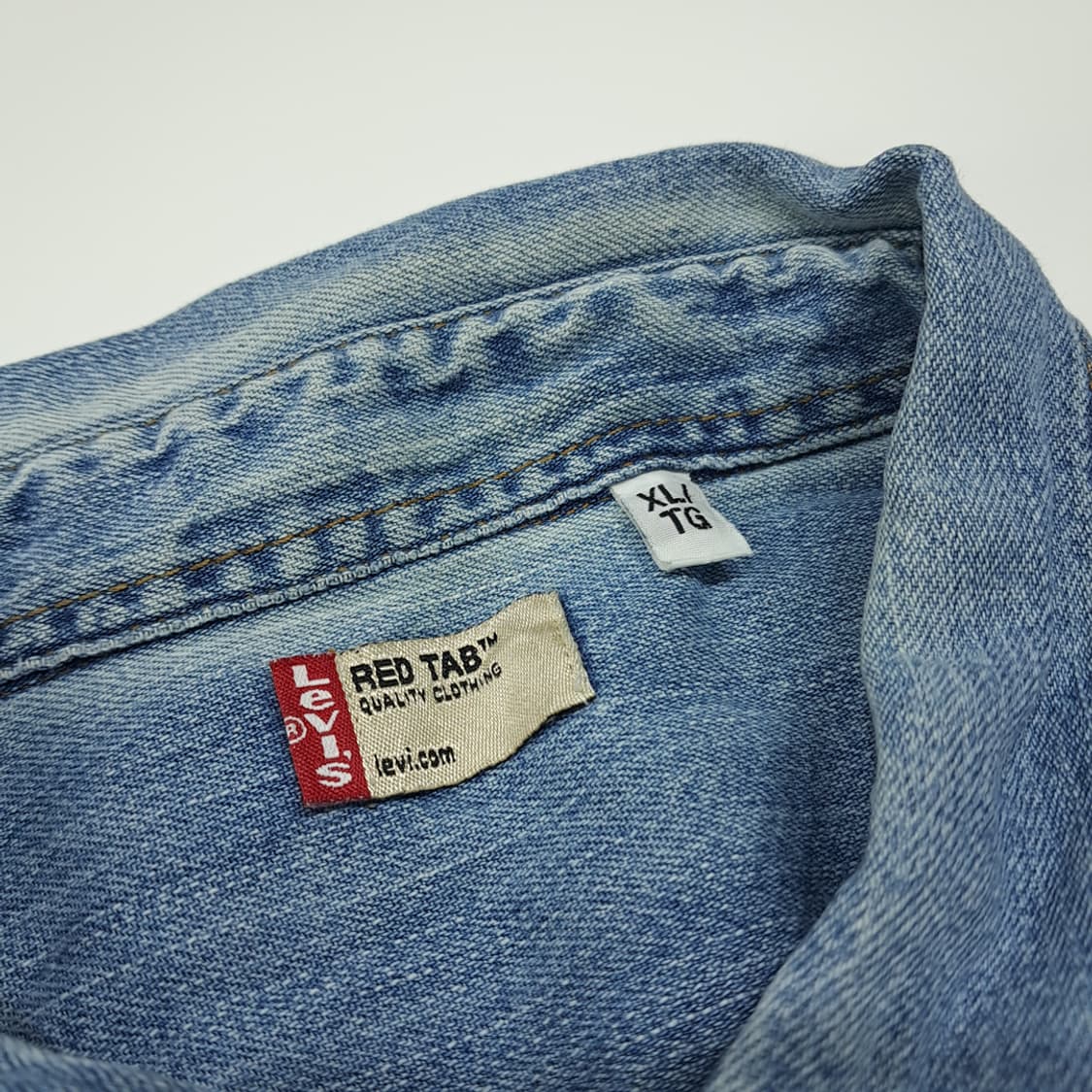 CL396 XL 리바이스 00s 코튼 라이트블루 데님셔츠 셔츠남방 상품이미지3