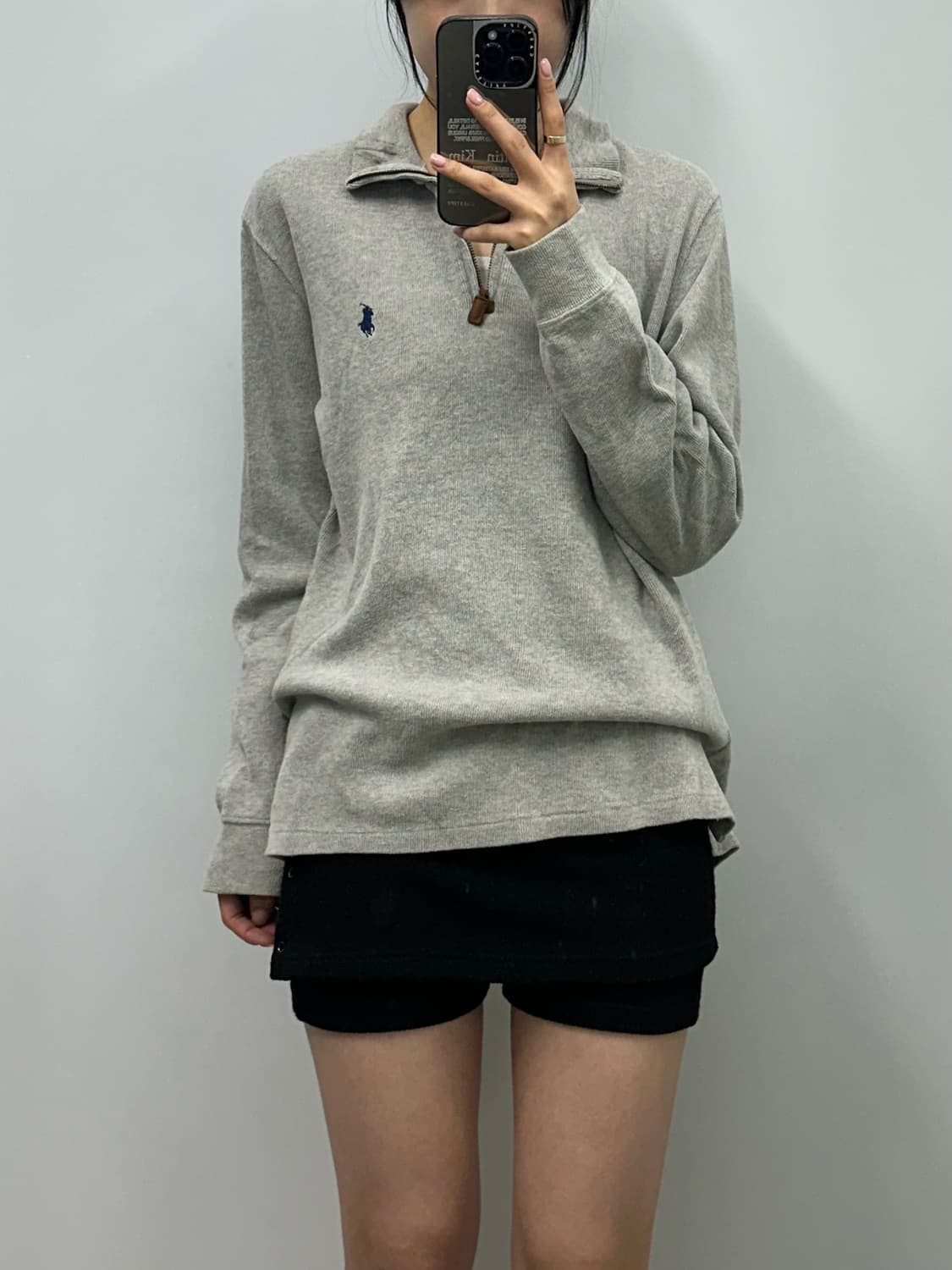 폴로 랄프로렌 그레이 반집업 니트 상품이미지1