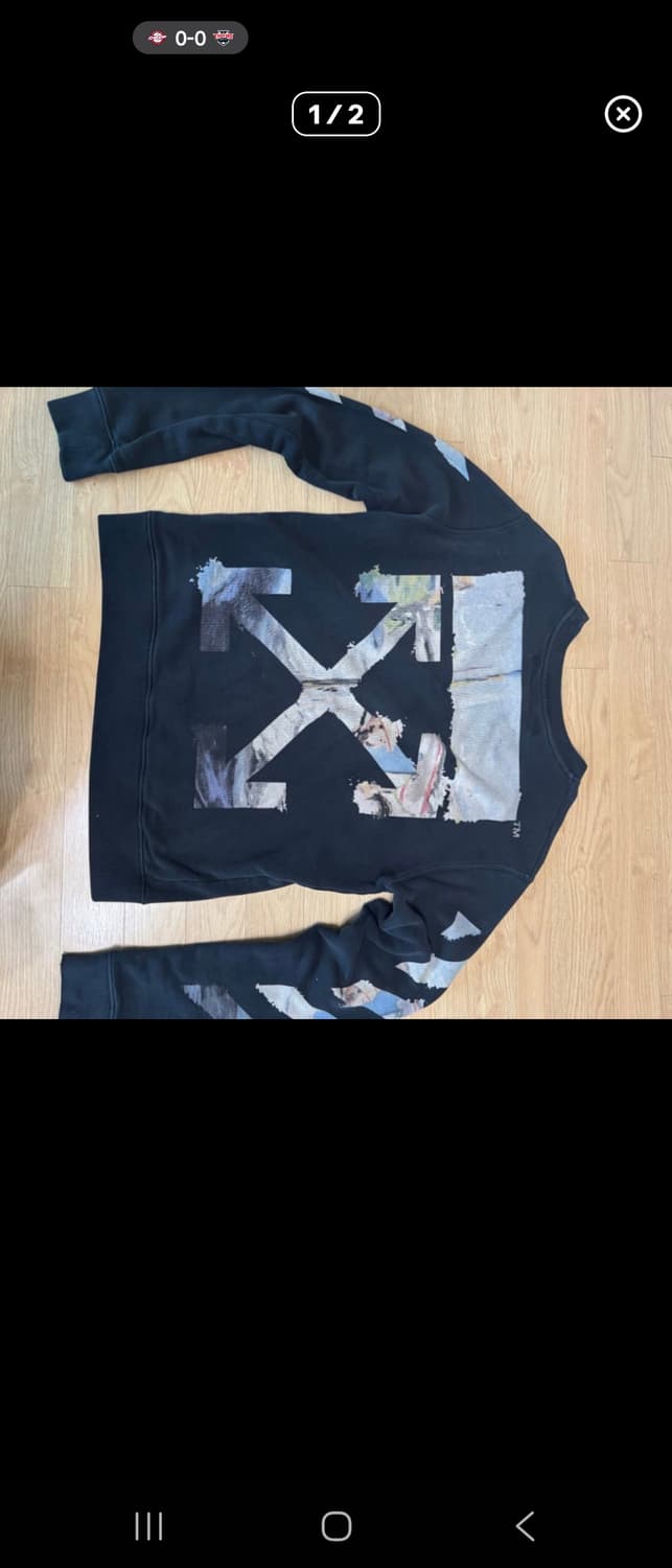 오프화이트 멀티컬러 애로우 맨투맨 판매합니다!! 상품이미지2