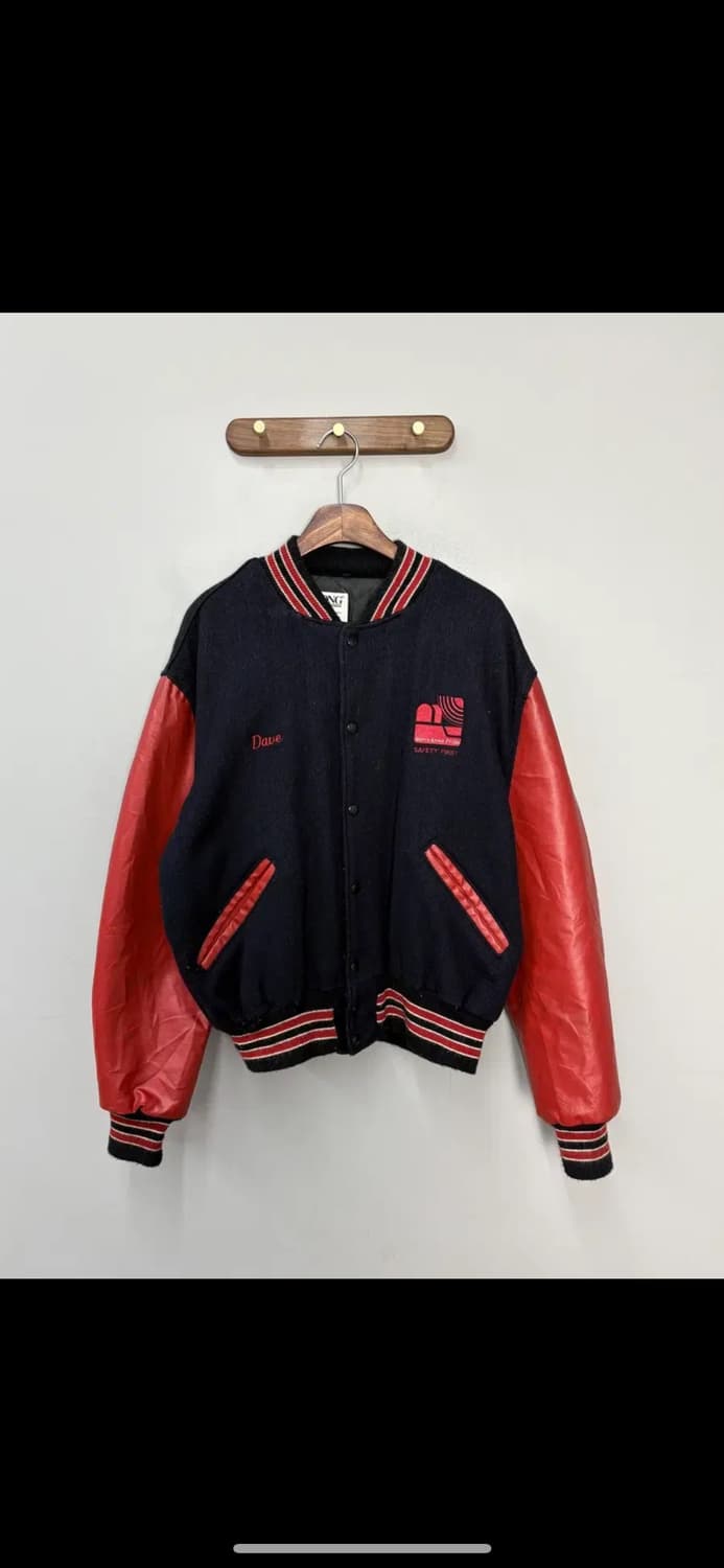 빈티지 DeLong 모직 레더 바시티자켓 H2231 상품이미지2