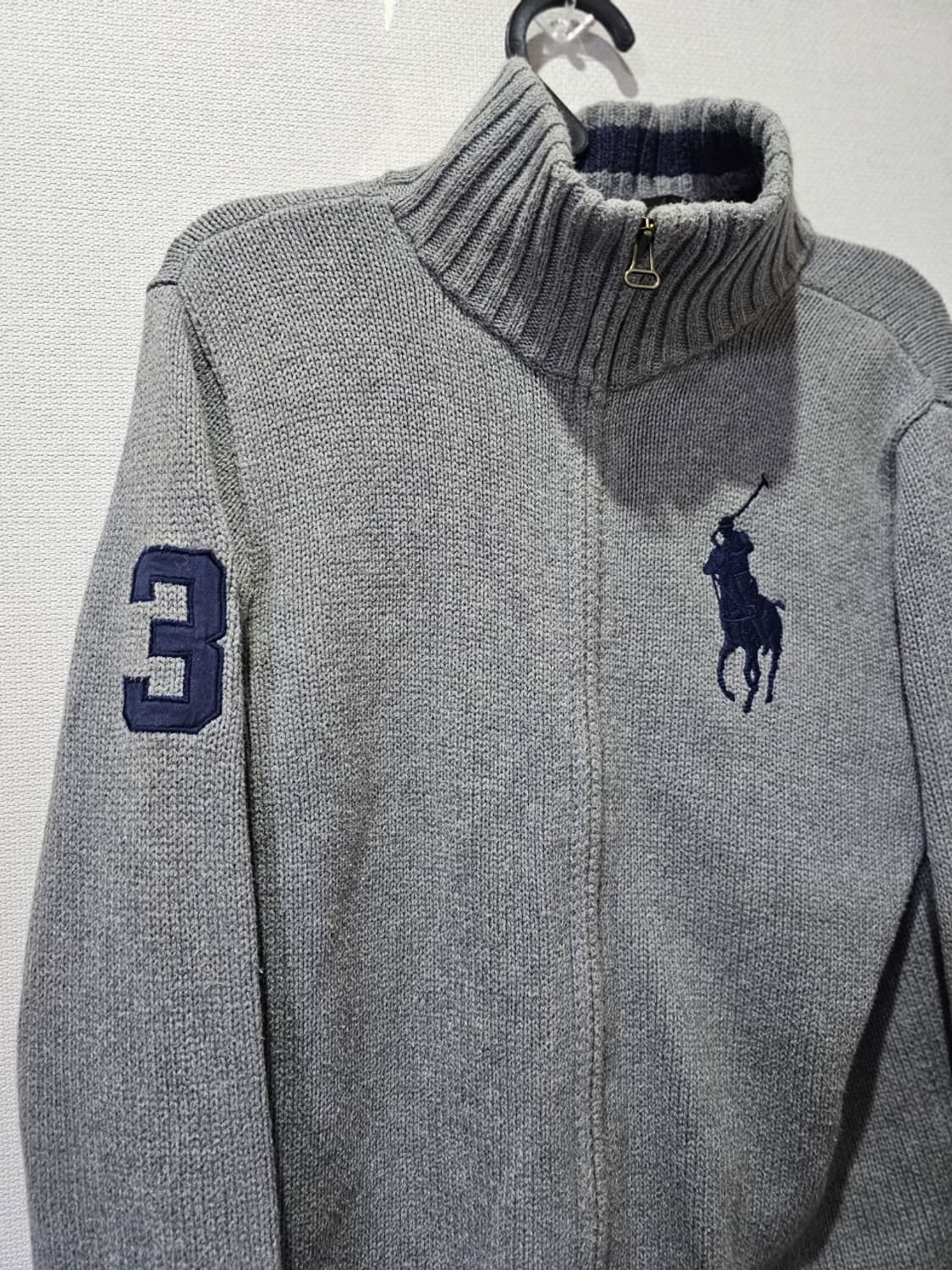 폴로 빅포니 그레이 니트집업 90 / S 상품이미지2