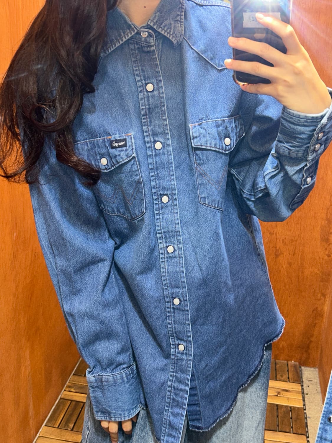 90‘s Wrangler 랭글러 웨스턴 데님 셔츠 상품이미지1