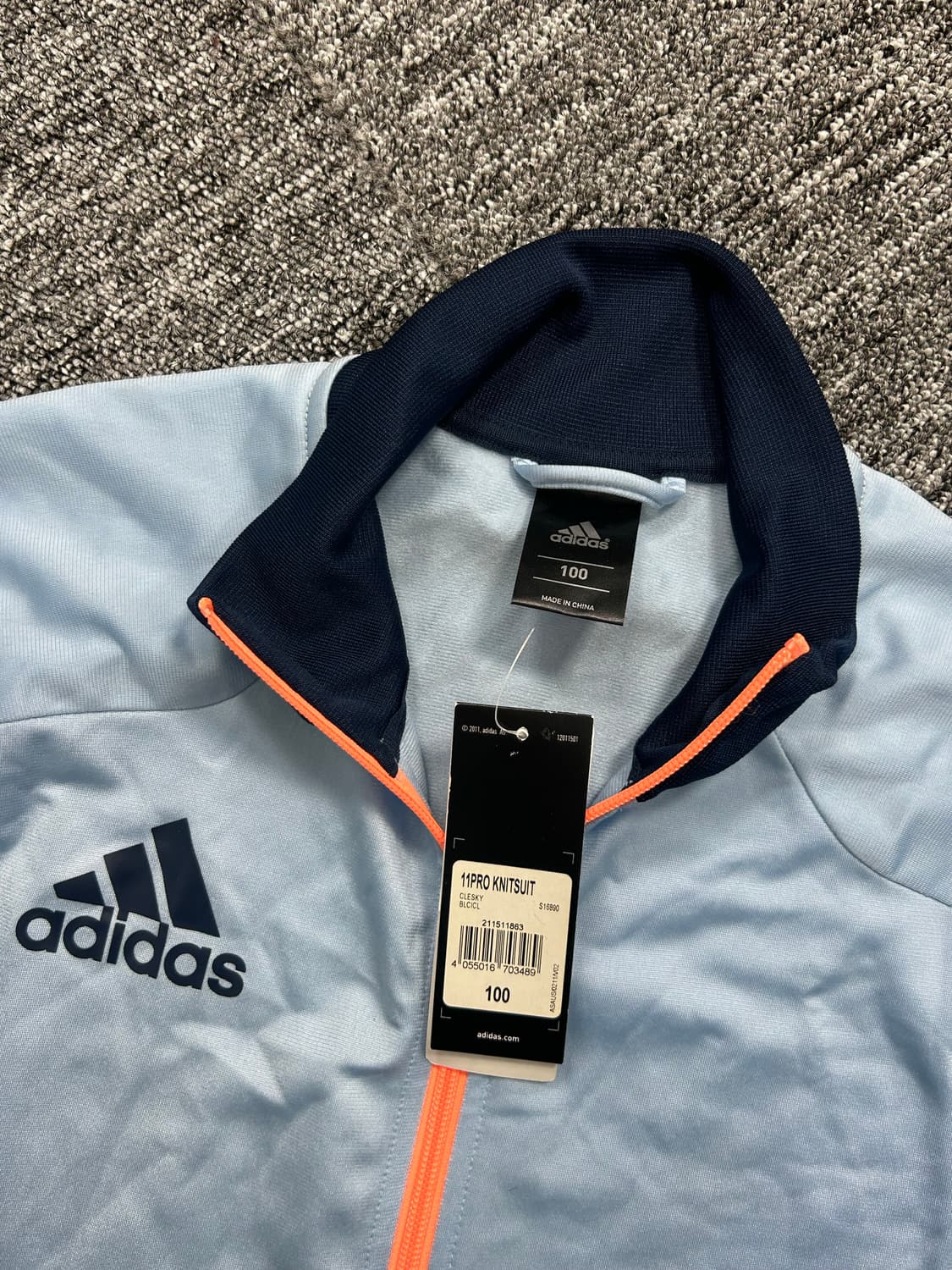 아디다스 스카이 블루 배색 트랙탑 L (새제품) 상품이미지6