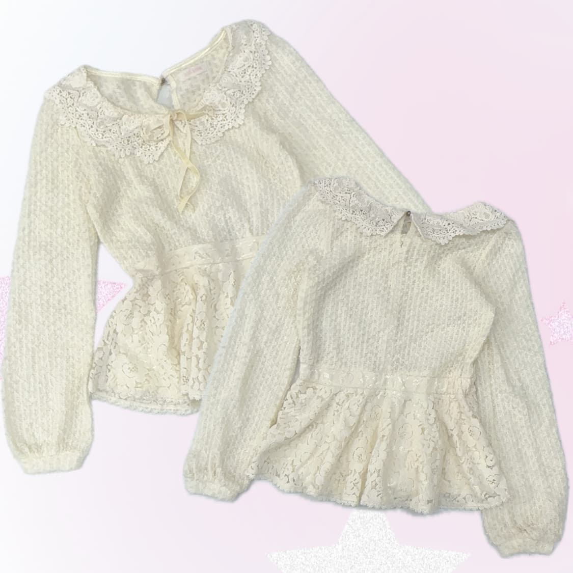 LIZ LISA 리즈리사 블라우스 레이스 프릴 허리라인 양산형 히메갸루 상품이미지1