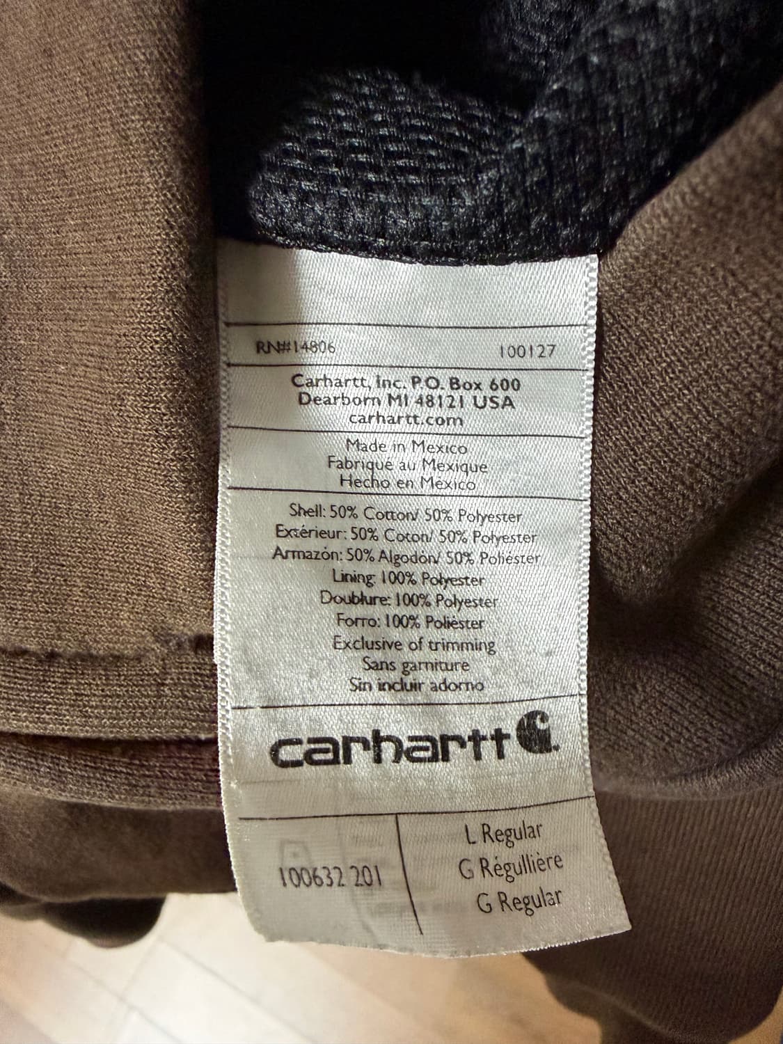 칼하트 레인 디펜더 써멀 후드집업 다크브라운 상품이미지2