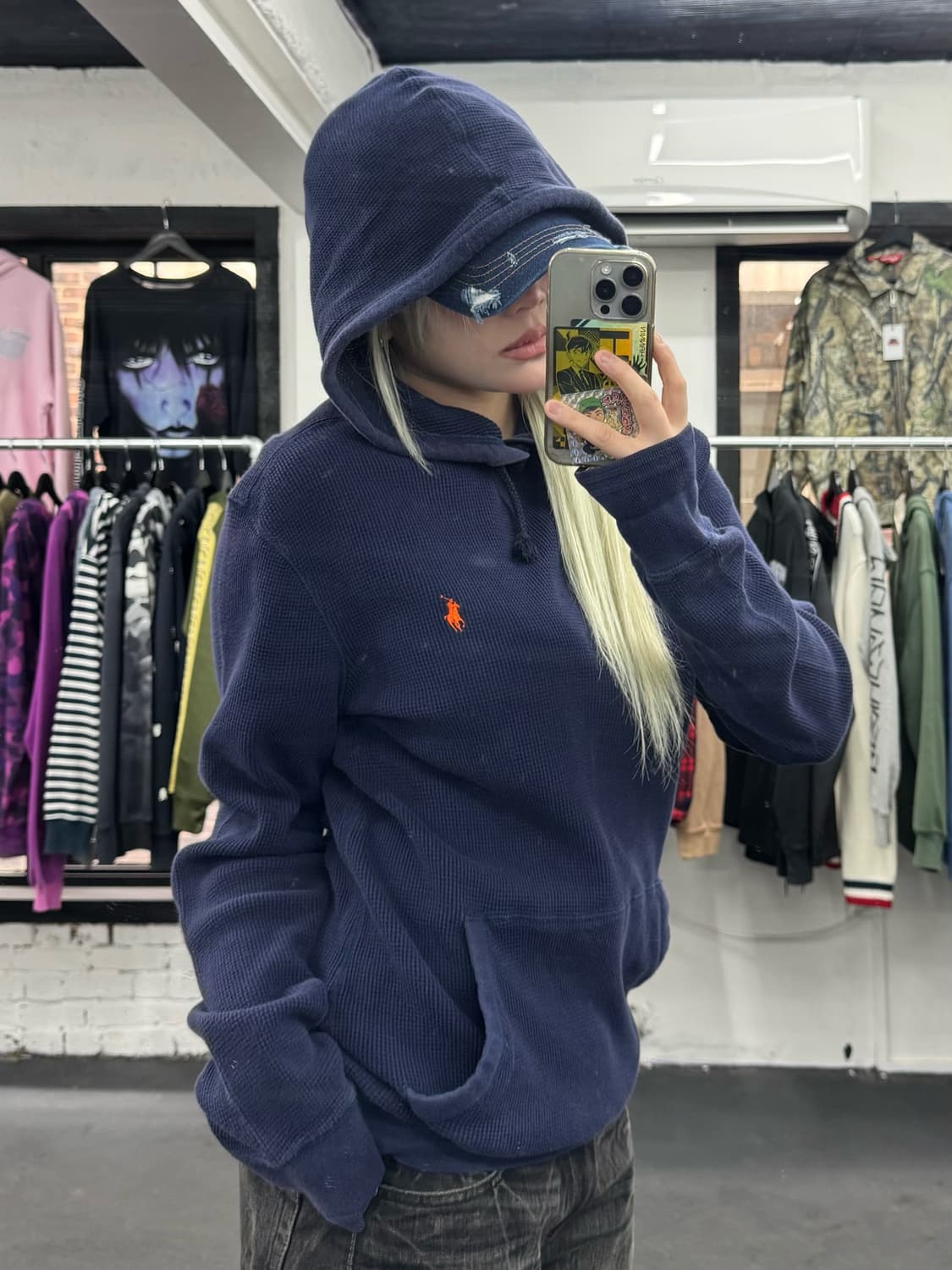 폴로 랄프로렌 와플 후드티 상품이미지1