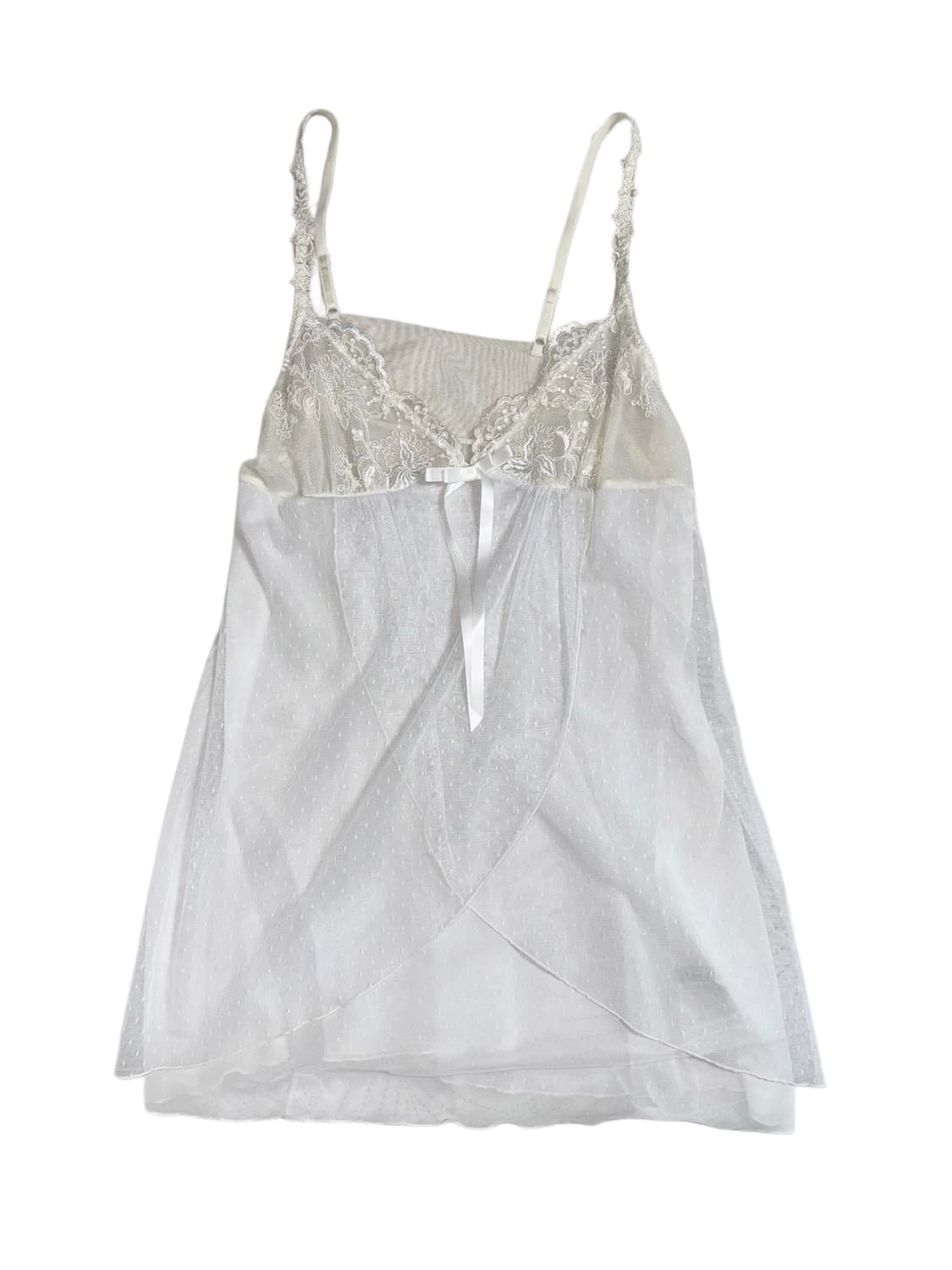 화이트 도트 플라워 레이스 슬리브리스 상품이미지1