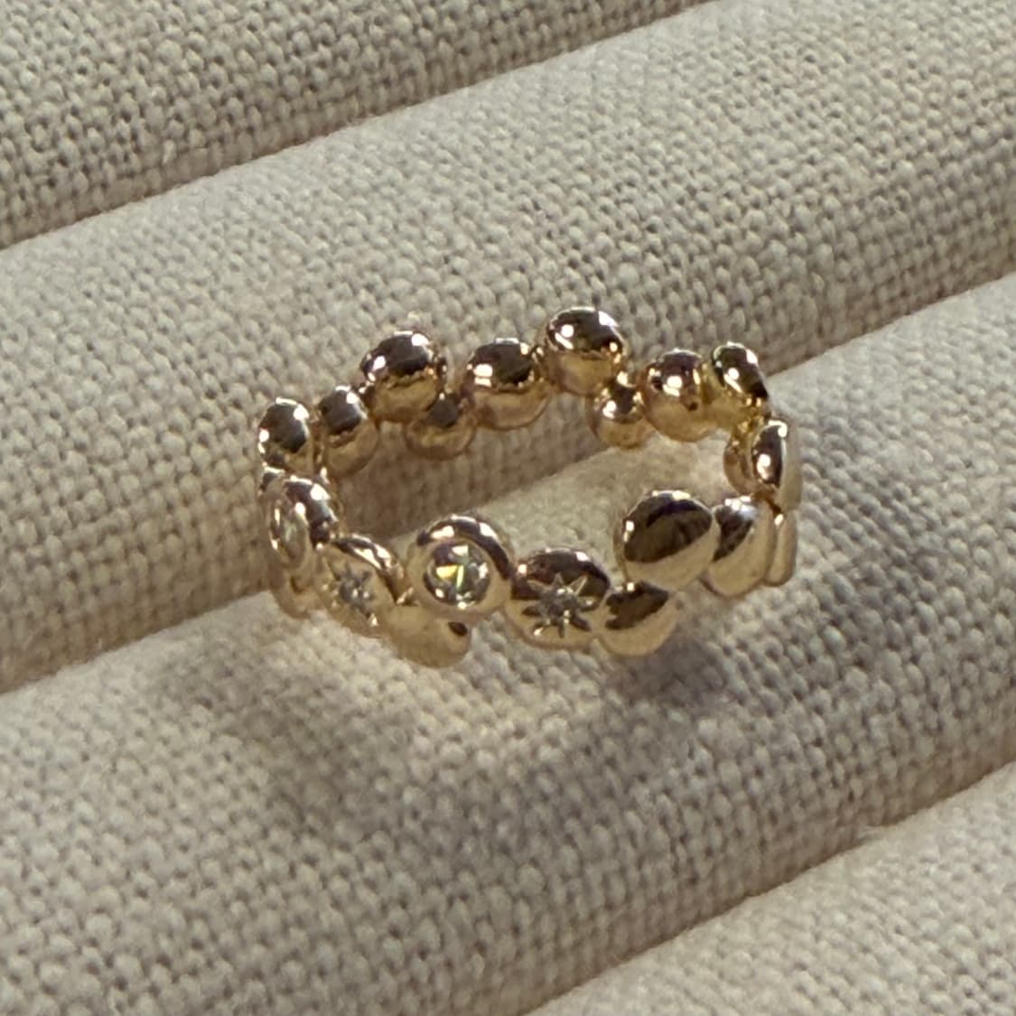 새상품 여성 신주 은도금 골드 투패턴 반지 상품이미지4