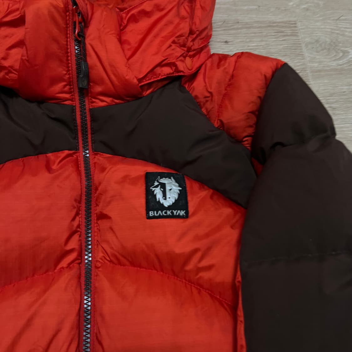 블랙야크 윈드스토퍼 여성 구스다운 후드 푸퍼 패딩 [오렌지] L/100 상품이미지4