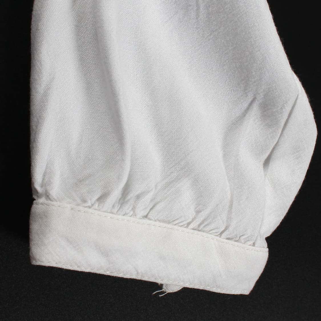 유럽 빈티지 화이트 플라워 자수 에스닉 셔링 태슬 블라우스 상품이미지5