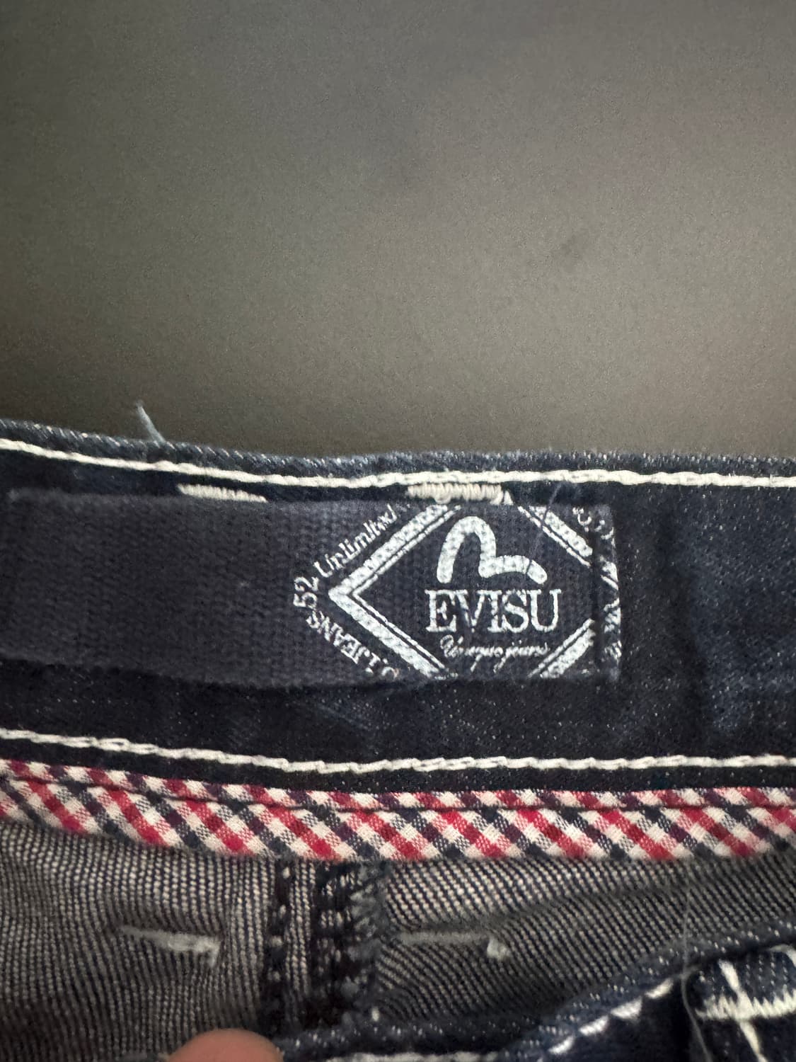 희귀!! 공용 에비수 EVISU 레터링 프린팅 데님 반바지 상품이미지3
