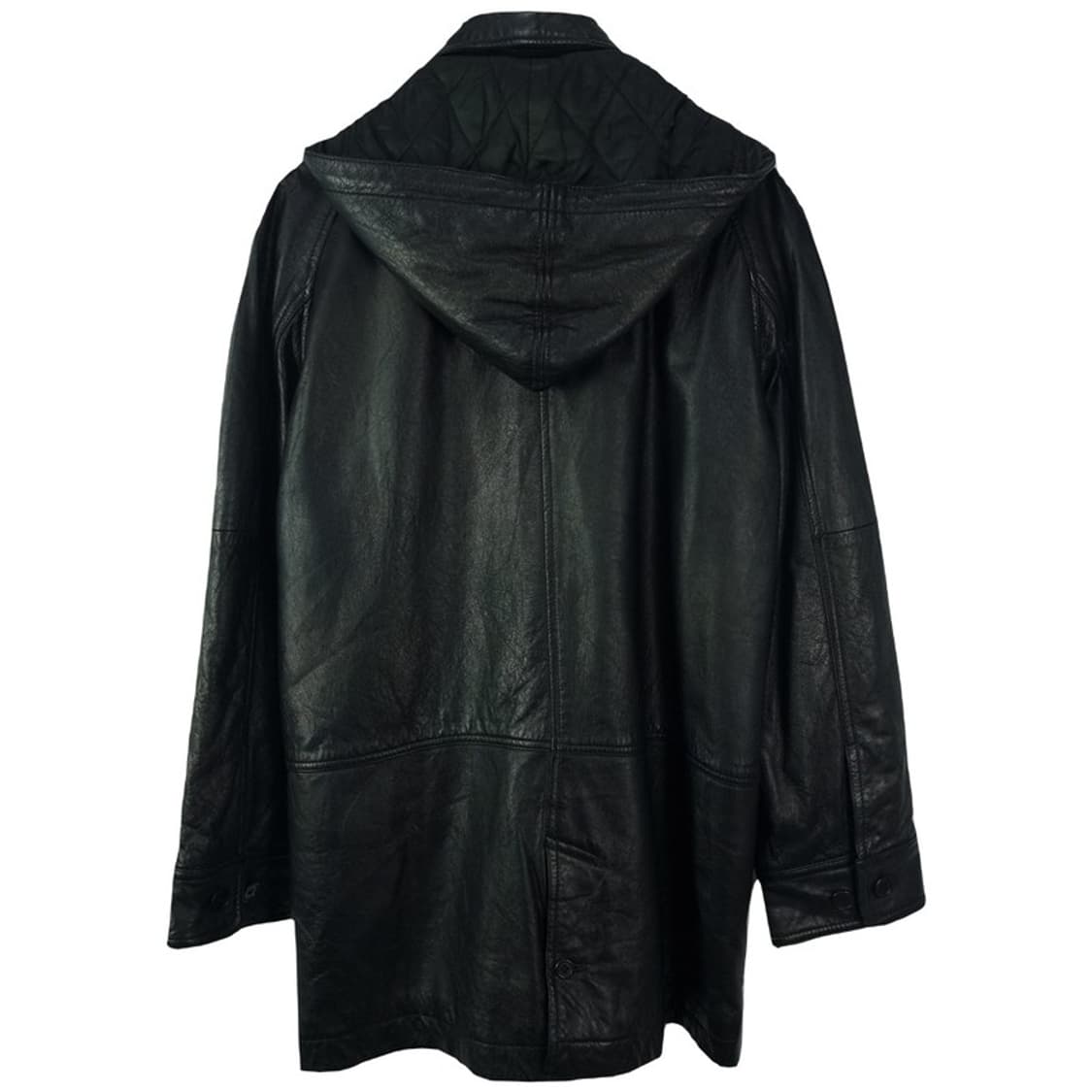 [빈티지] 리얼 쉽스킨 양가죽 후드 레더 코트 M18619 상품이미지3