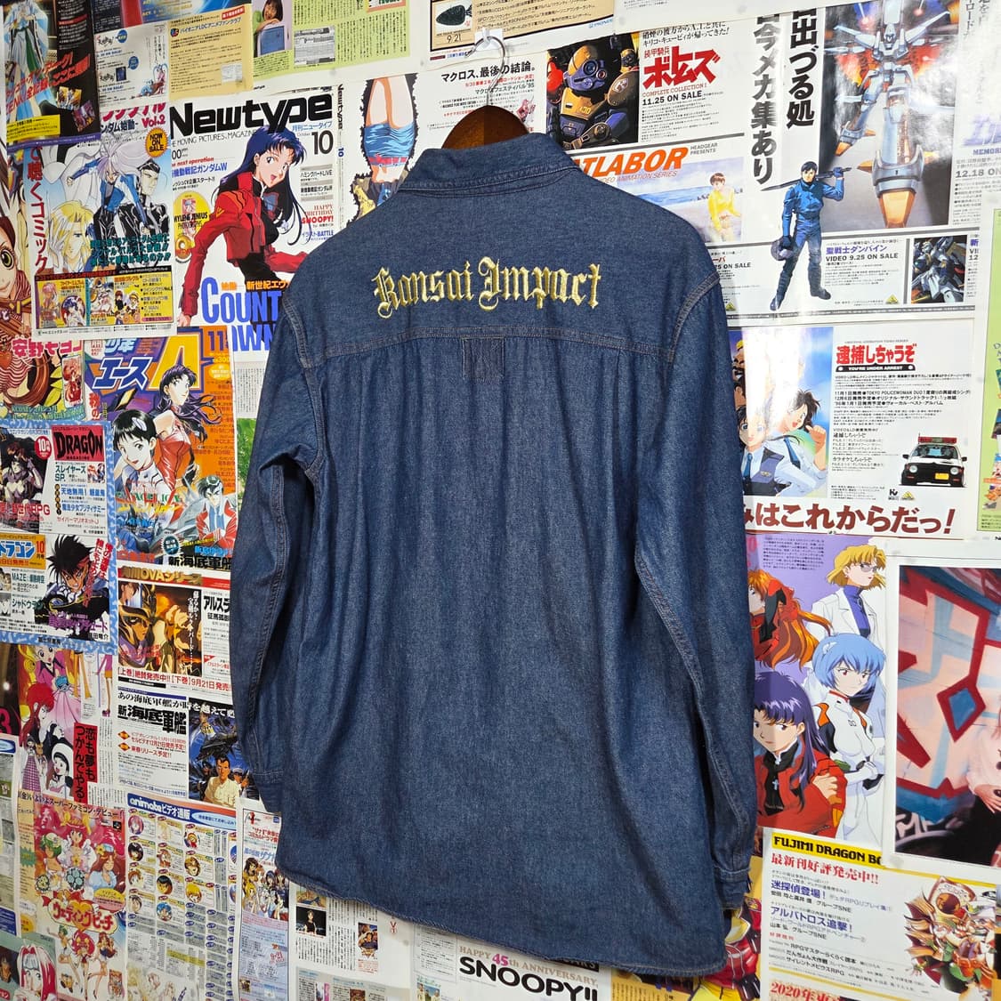 JPN 올드스쿨 빈티지 레터링 데님 셔츠 상품이미지5