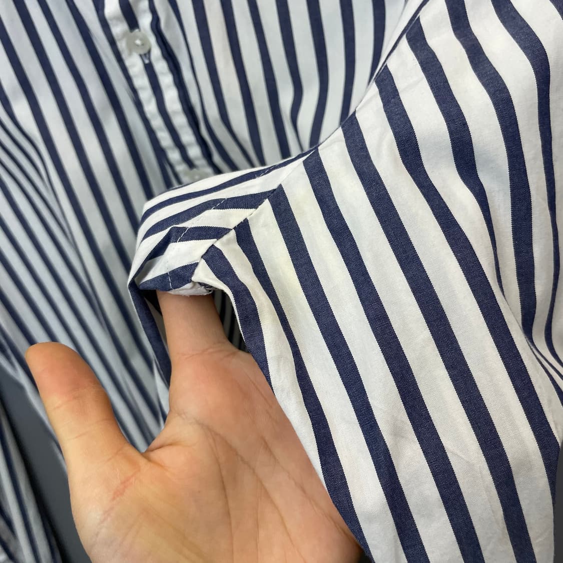 헤지스 피즈 네이비 스트라이프 긴팔 셔츠 95 상품이미지5