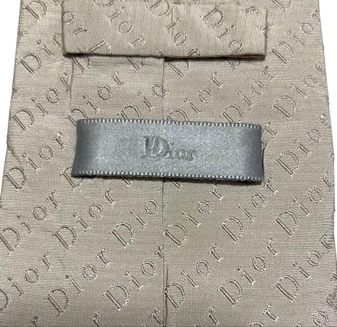 디올옴므 로고패턴 베이지 실크 넥타이 상품이미지5