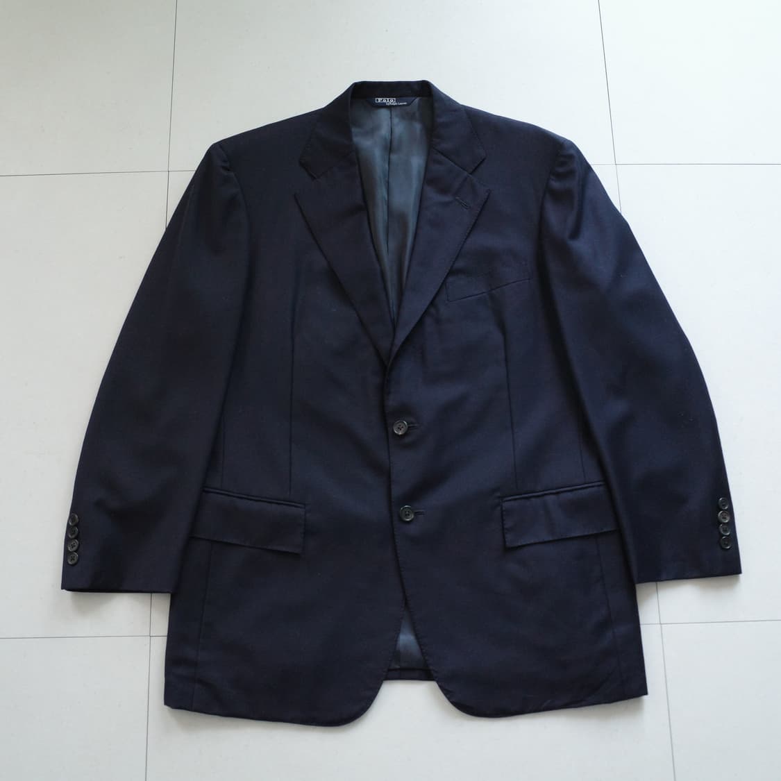 90s 폴로 랄프로렌 네이비 3버튼 울 블레이져 자켓 일본 생산 상품이미지1