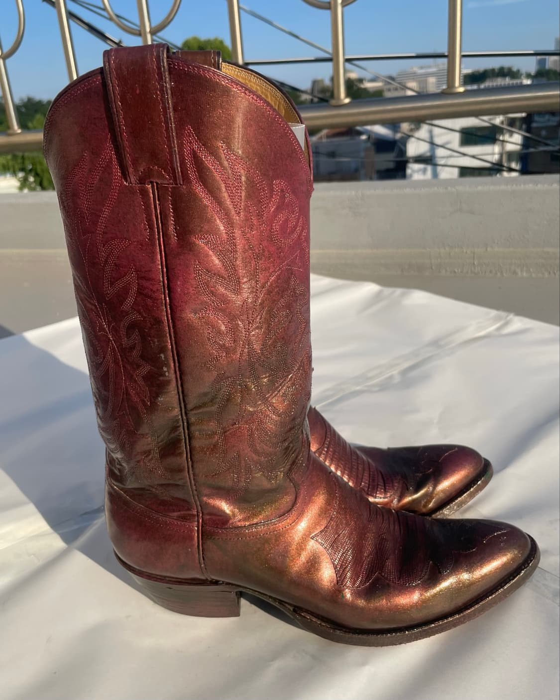 저스틴부츠 Lizard Vamp Cowboy Boots 10D 상품이미지4