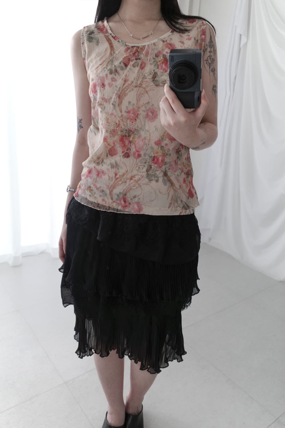 flower mesh sleeveless 상품이미지5