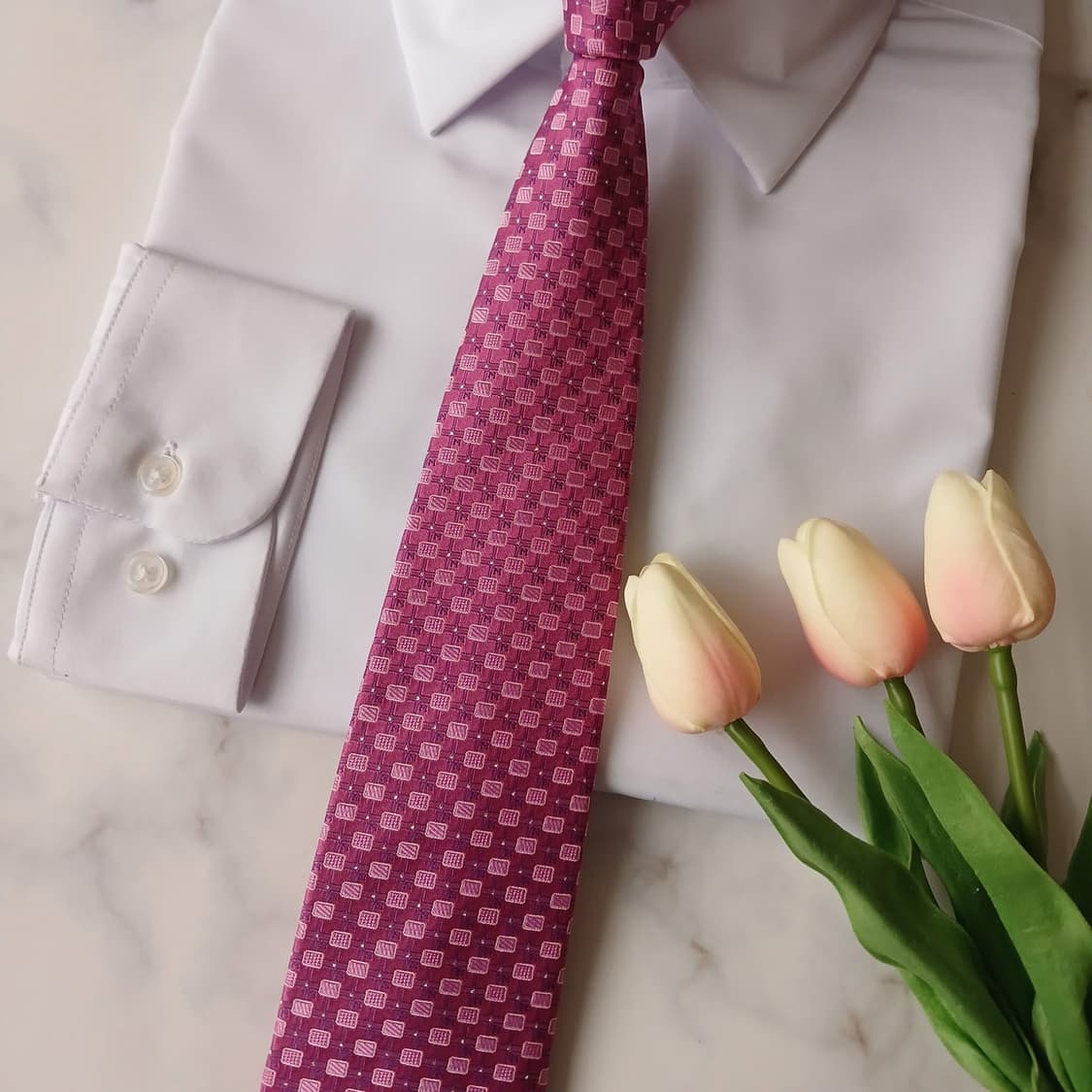 메트로시티 실크 퍼플 패턴 넥타이 8.7cm A+등급 A19263
 상품이미지5