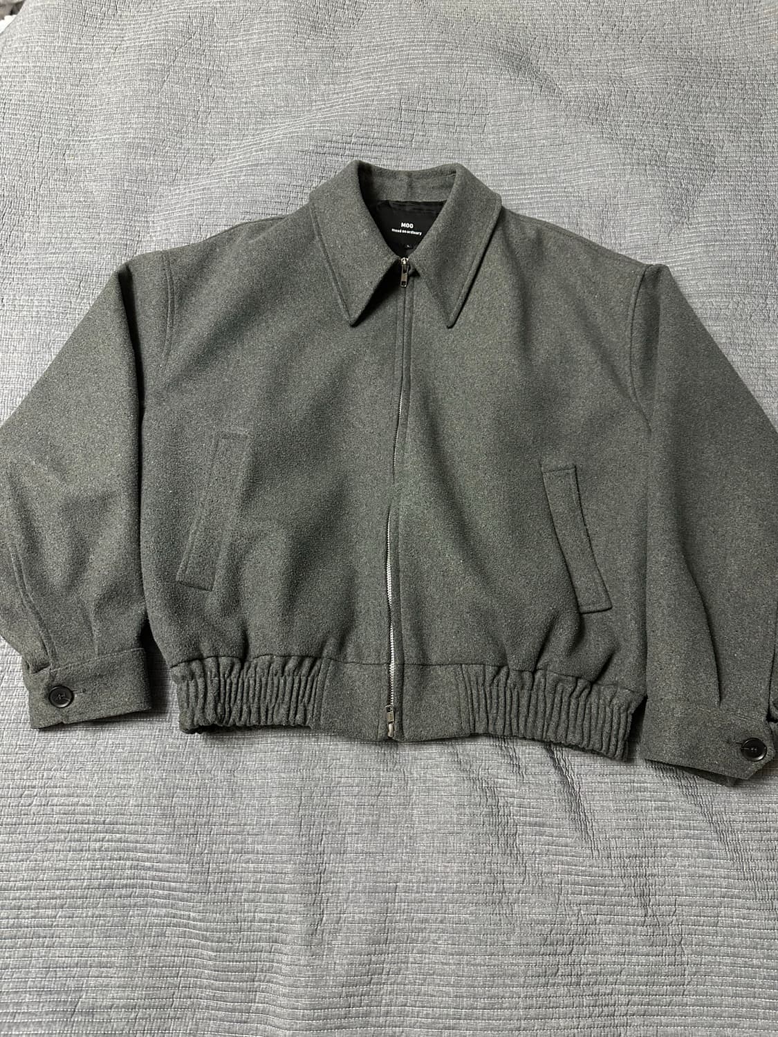 (L) 크롭 블루종 그레이 상품이미지1