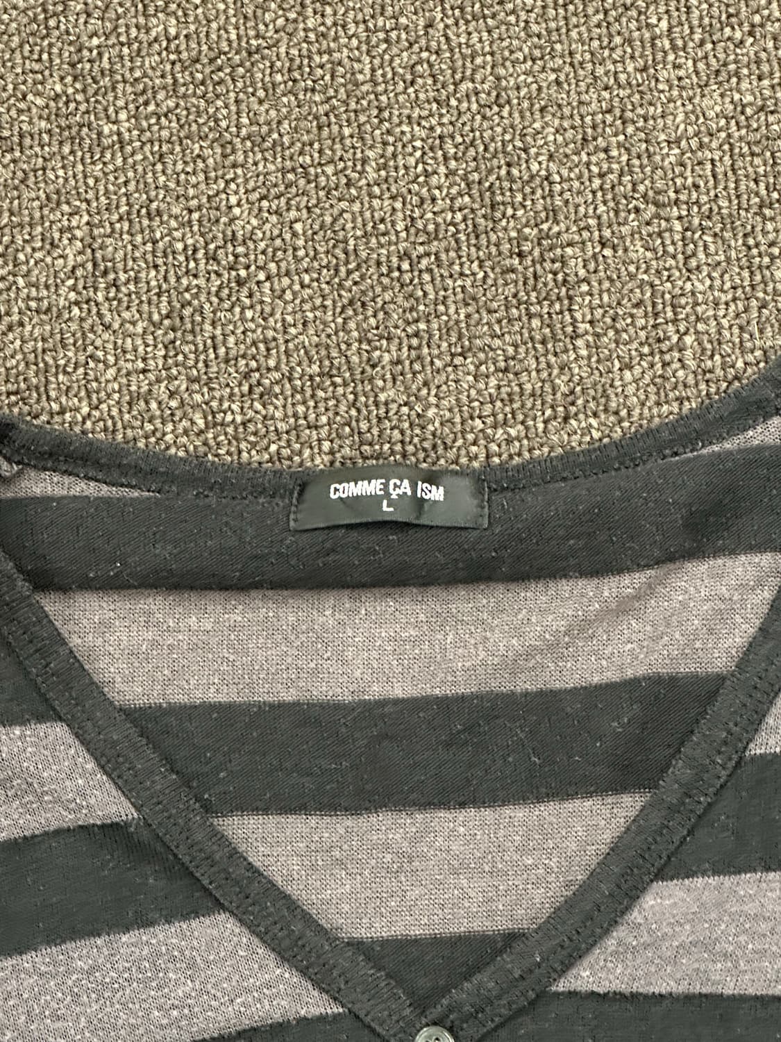 L)COMME CA ISM 빈티지 v넥 스트라이프 롱슬리브 상품이미지3