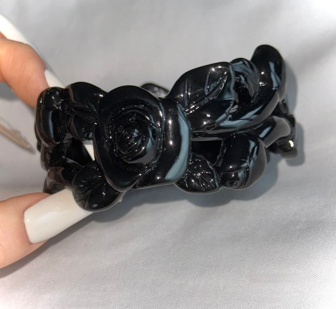 일본 고딕 엔틱 갸루 블랙 로즈 뱅글 팔찌 상품이미지4