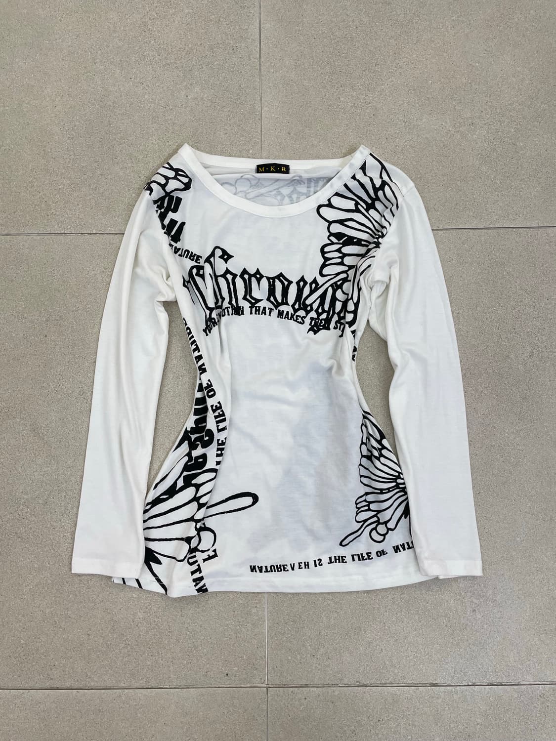 MKR 나비 레터링 롱슬리브 상품이미지2