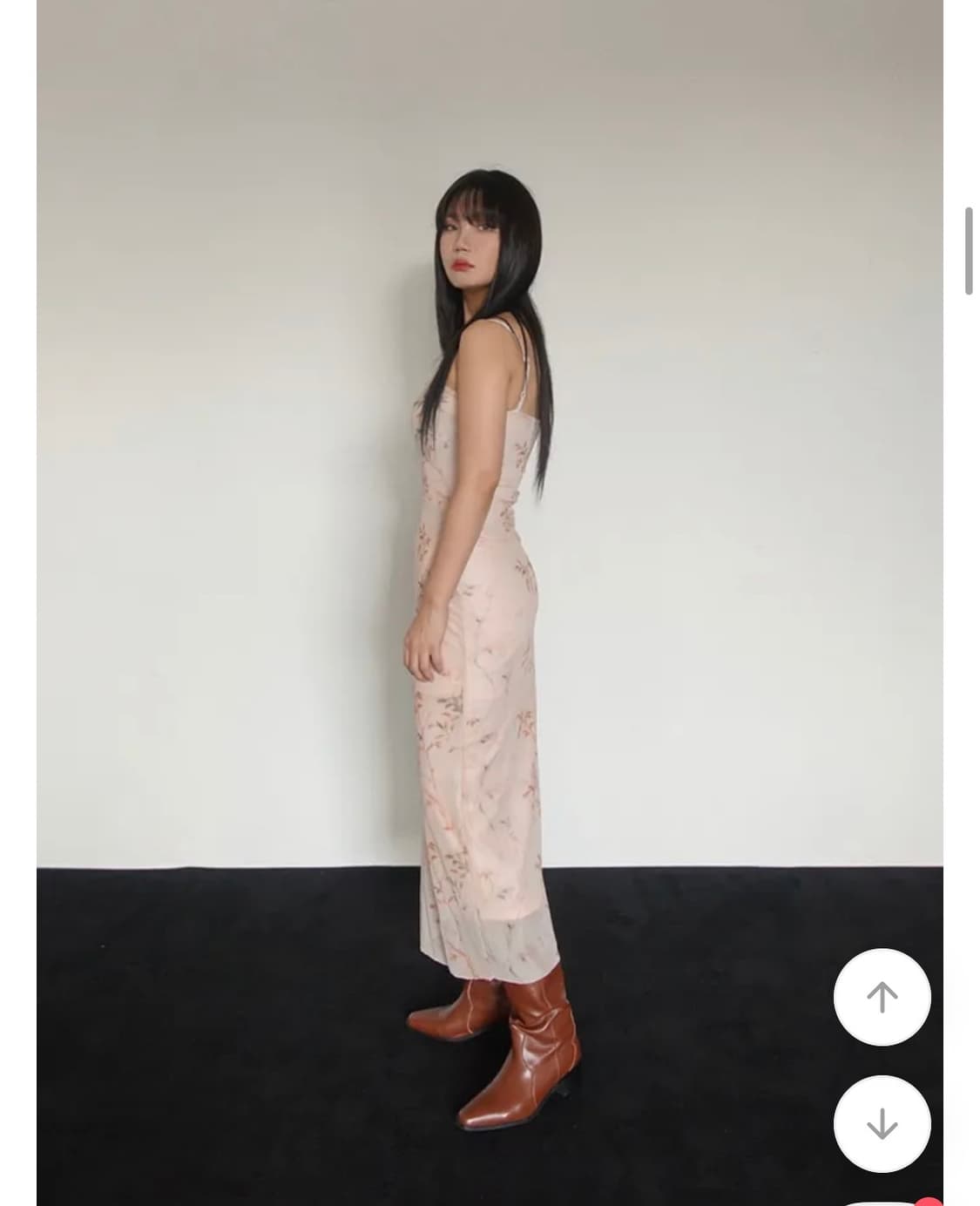 블라썸 플라워 메쉬 셔링 원피스 드레스 상품이미지4