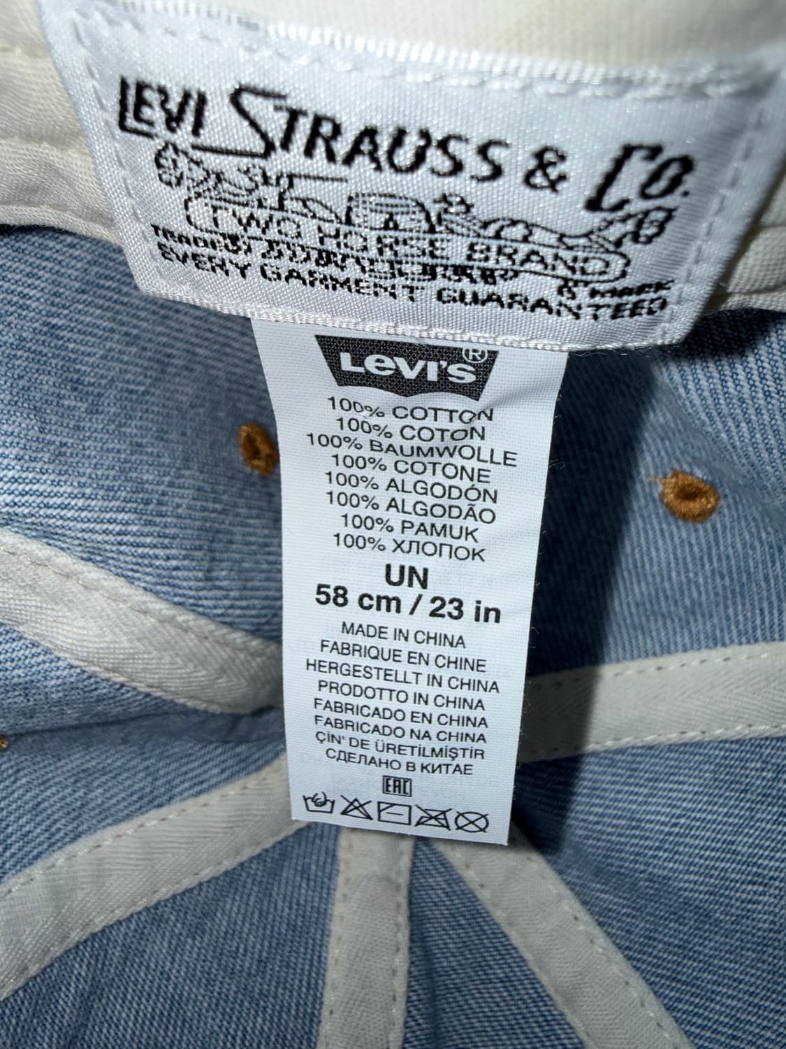 리바이스 가죽 패치 데님 캡 상품이미지7