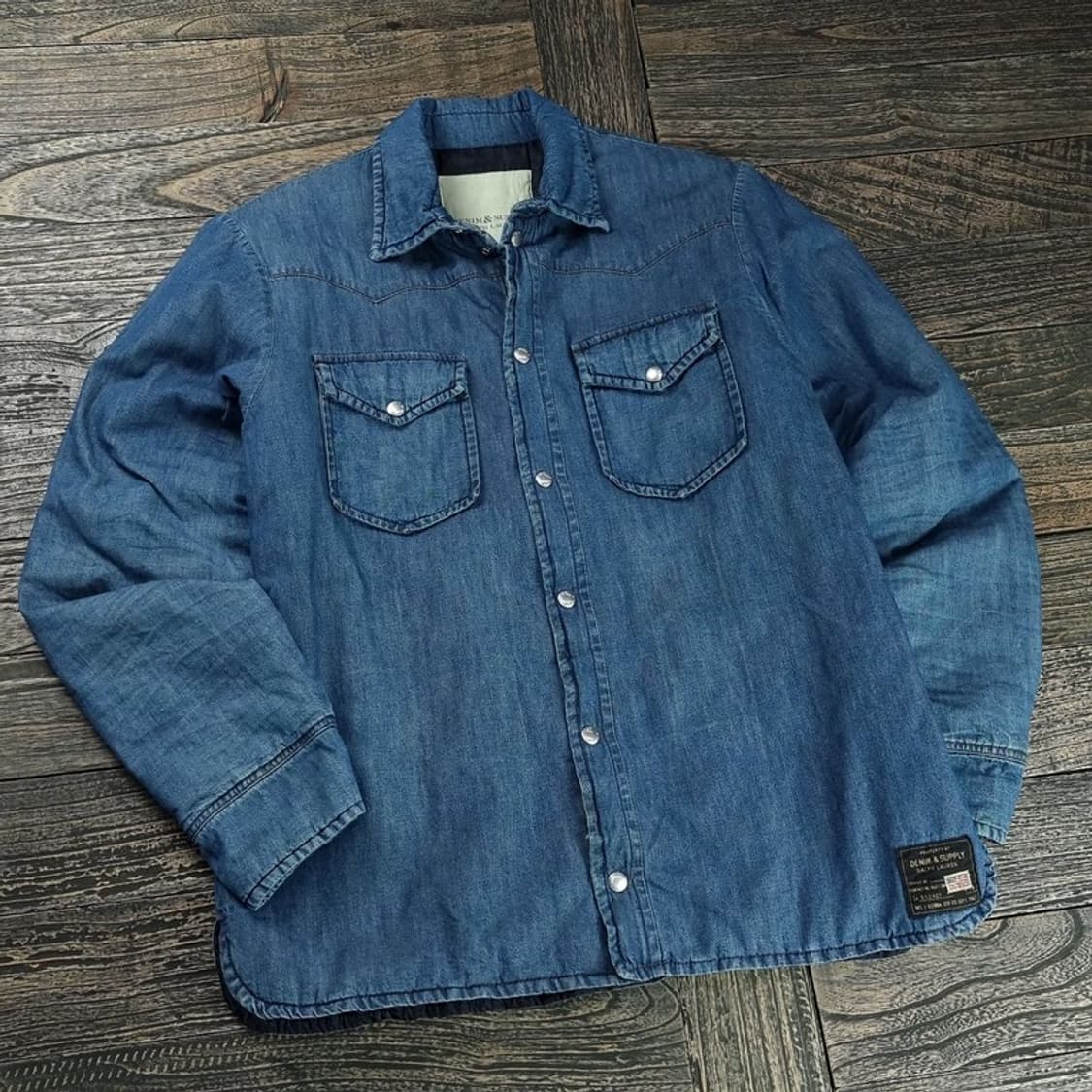 [데님앤서플라이] 웨스턴 데님 셔츠 패딩 자켓 P01319 상품이미지1