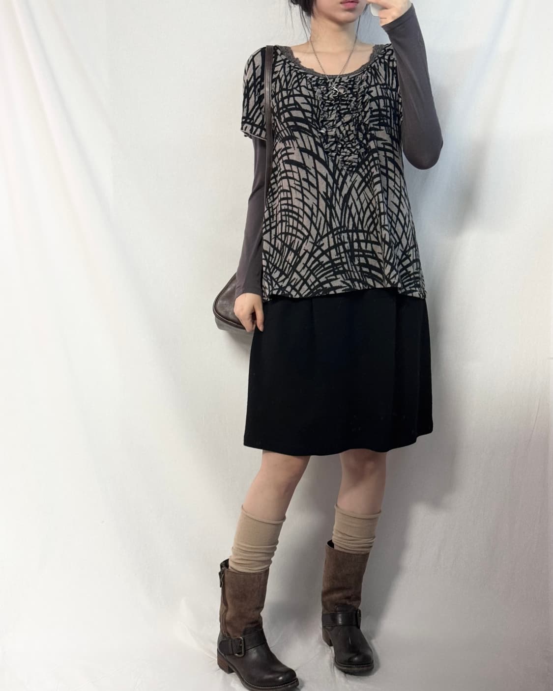 레이스 모티프 롱 슬리브 티 상품이미지4