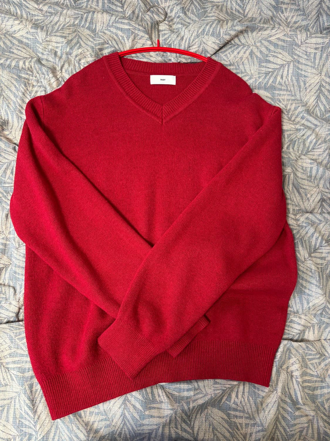 tngt 캐시미어 브이넥 레드 100 상품이미지2