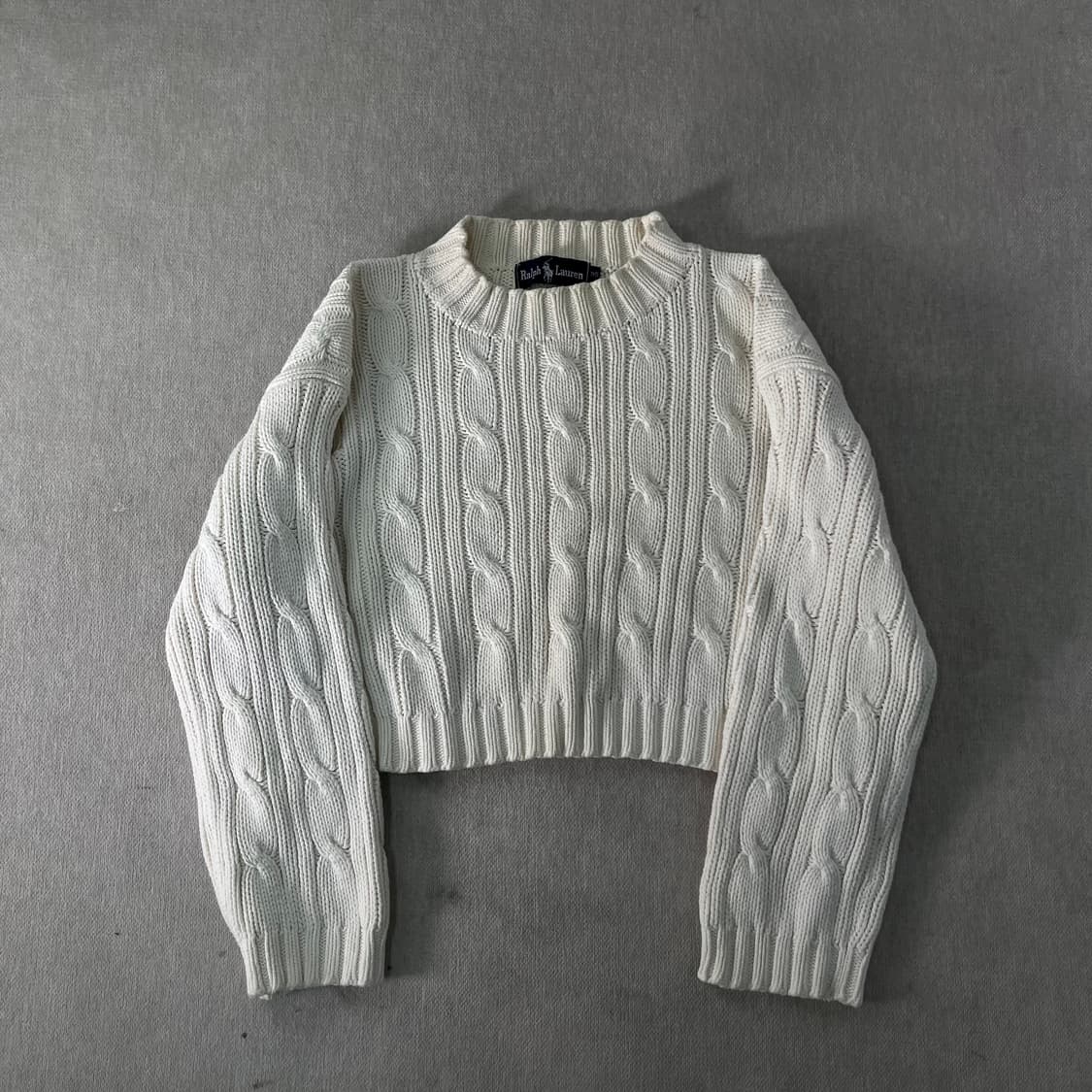 W 95 폴로랄프로렌 90s 꽈배기 크롭 니트 상품이미지1