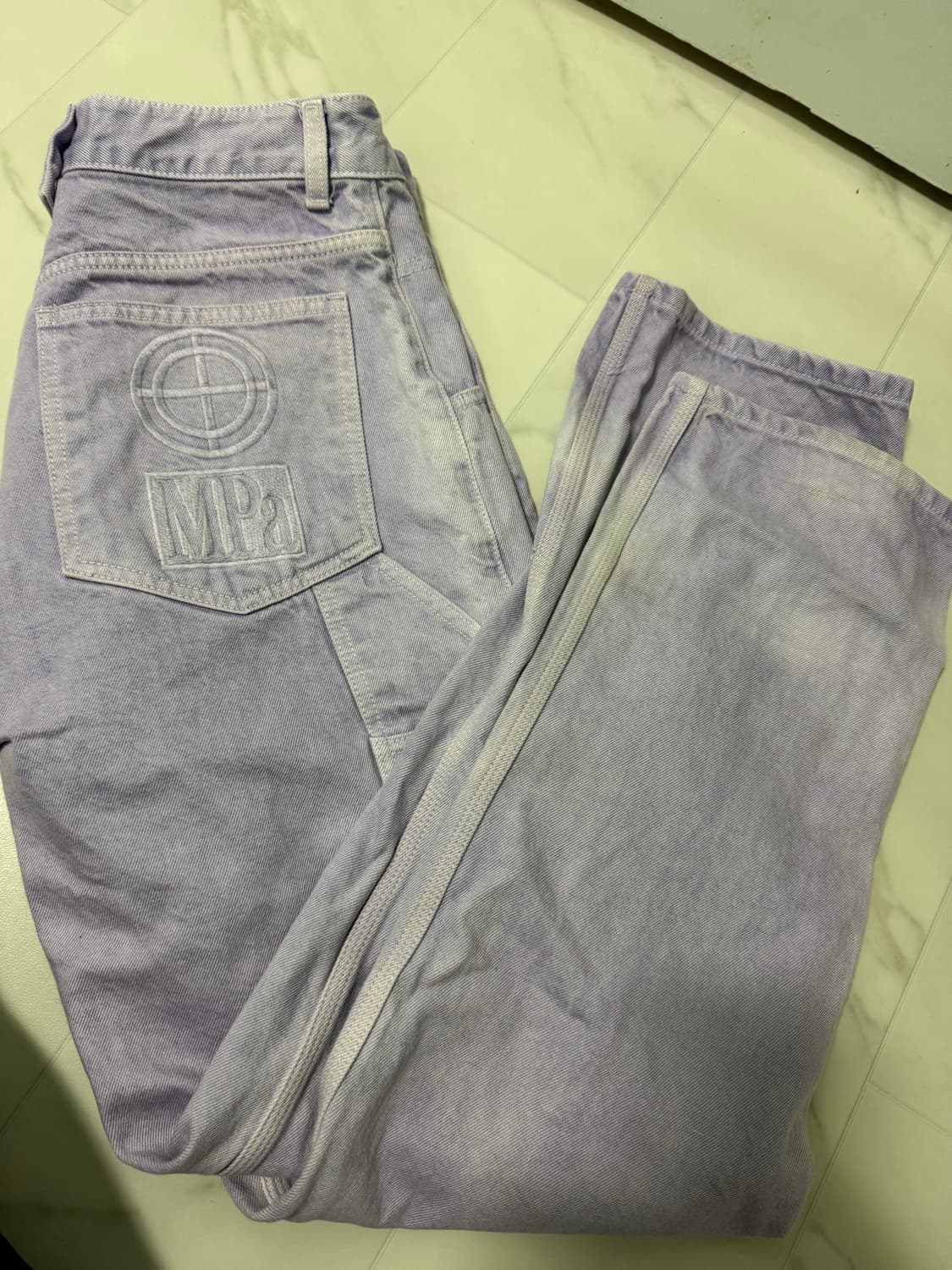 플라스틱 프로덕트 mpa 페인터 데님팬츠 라벤더 S 상품이미지3