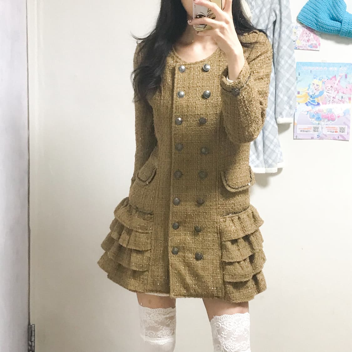 빈티지 오네갸루 레이스 브라운 코트 히메 히메카지 라떼갸루 로걀 긱시크 상품이미지1