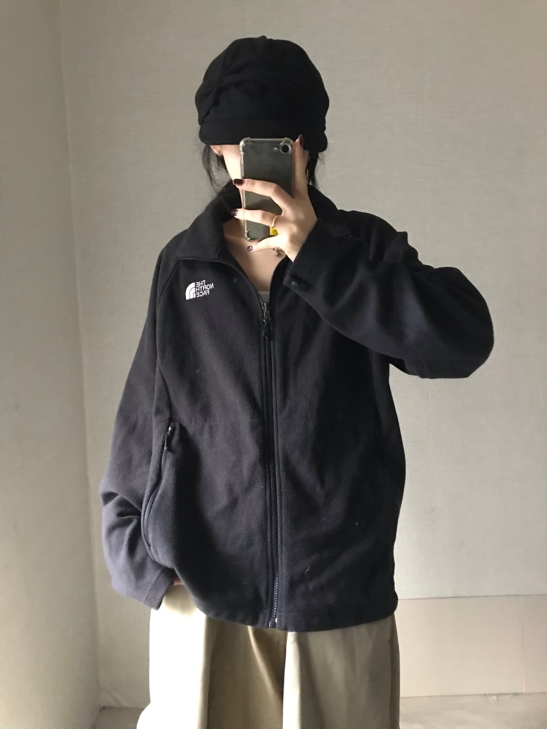 노페 블랙 오버핏 후리스 상품이미지5