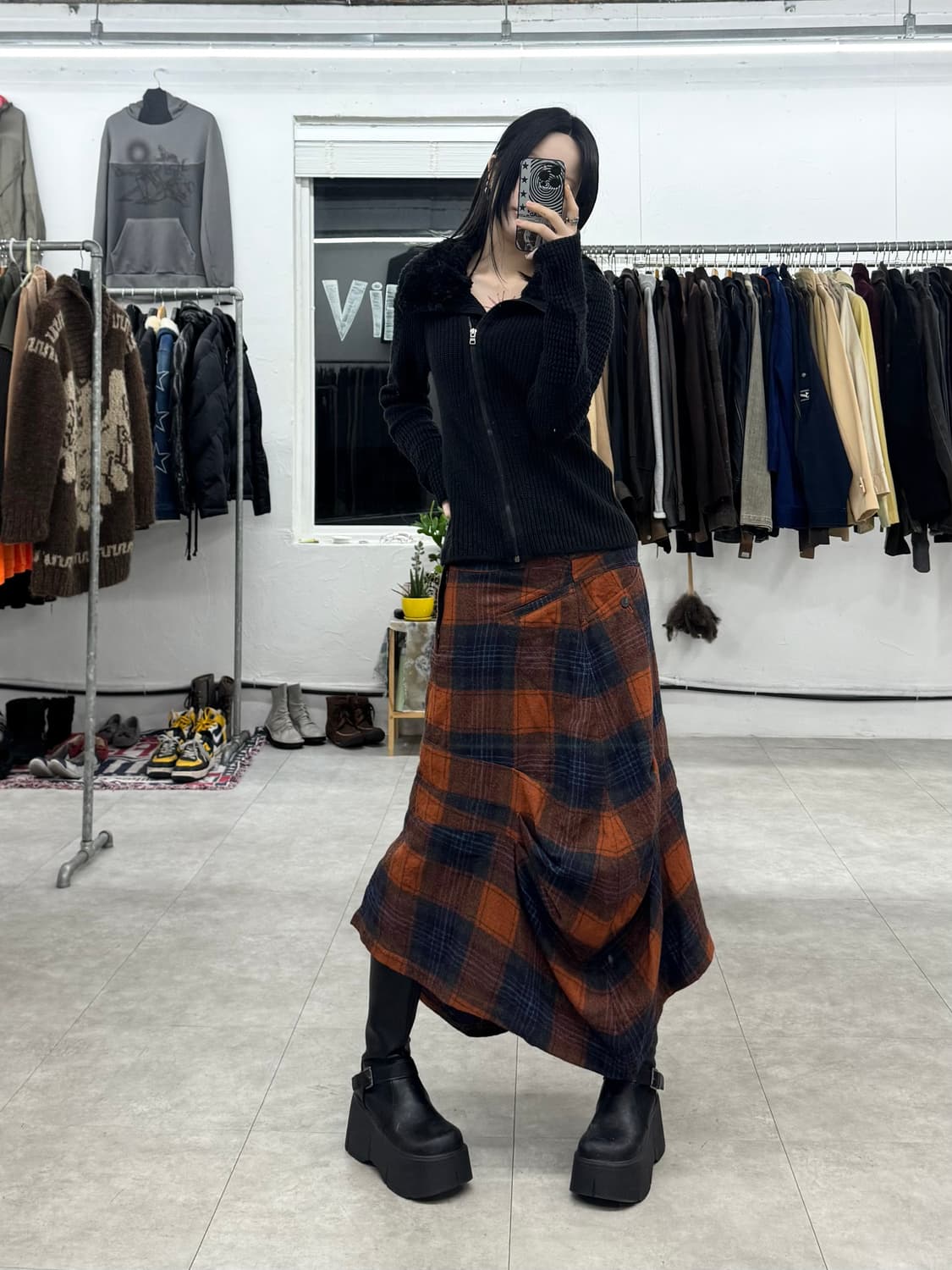 센소유니코 i+mu 드레이프 스커트 상품이미지1