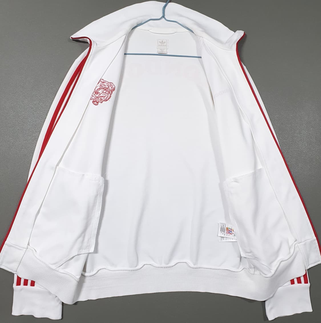 L 아디다스 대장급 희귀 불독 런던 져지 흰빨 레드 화이트 트랙탑 져지 상품이미지7