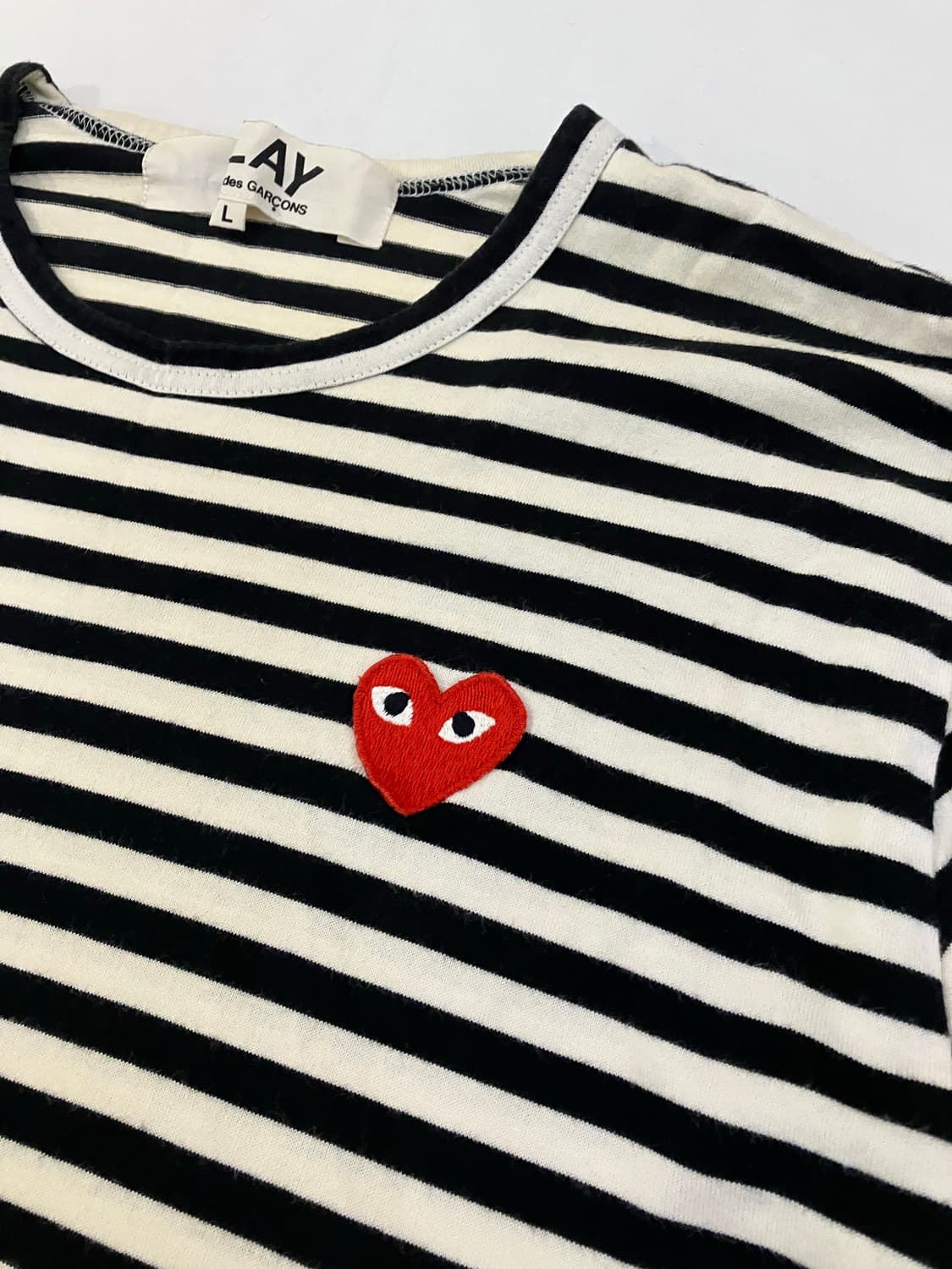 꼼데가르송 플레이 스트라이프 롱슬리브 긴팔 티셔츠 상품이미지2