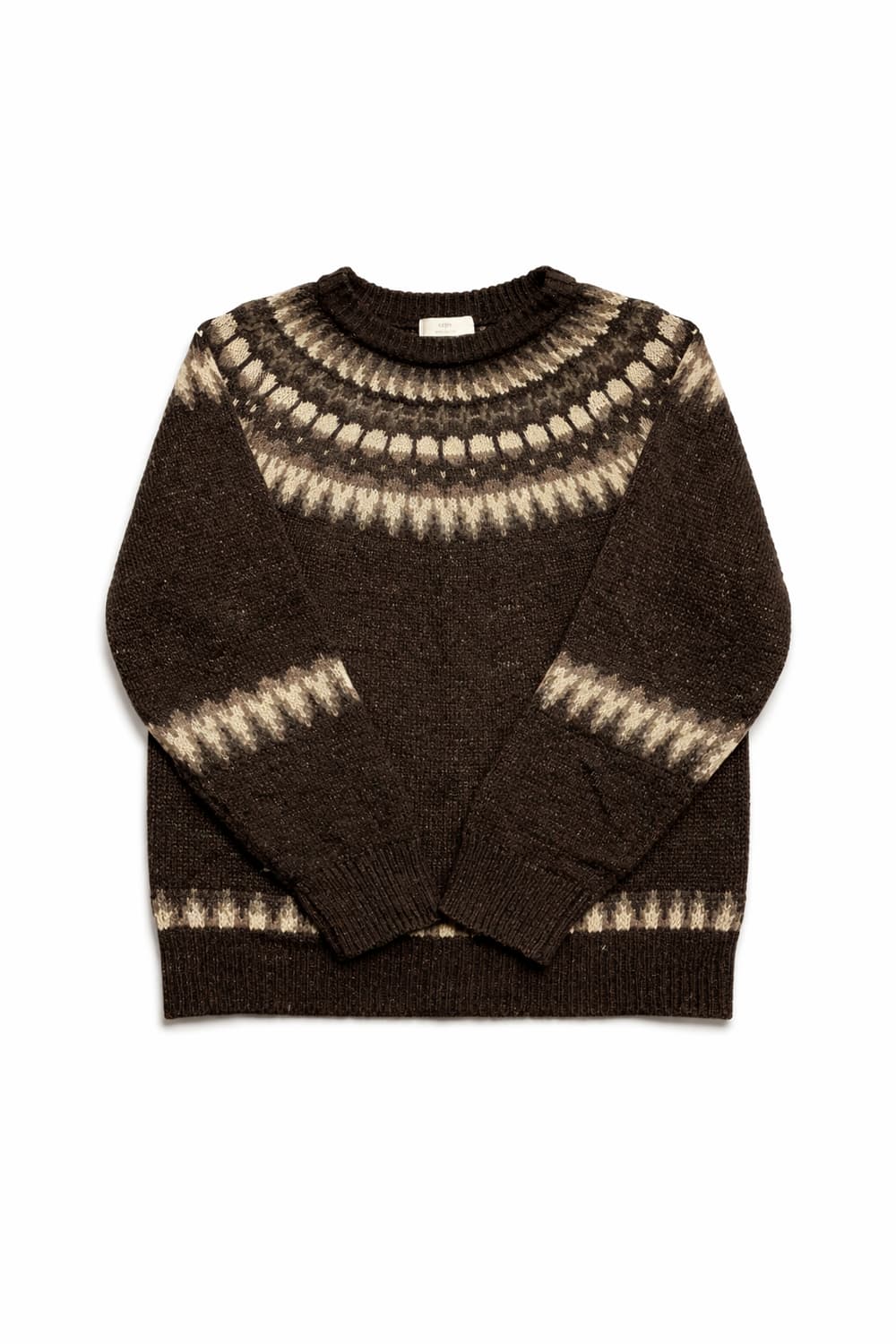 JPN 일본 빈티지 노르딕 페어아일 보헤미안 패턴 요크 니트 스웨터 상품이미지1