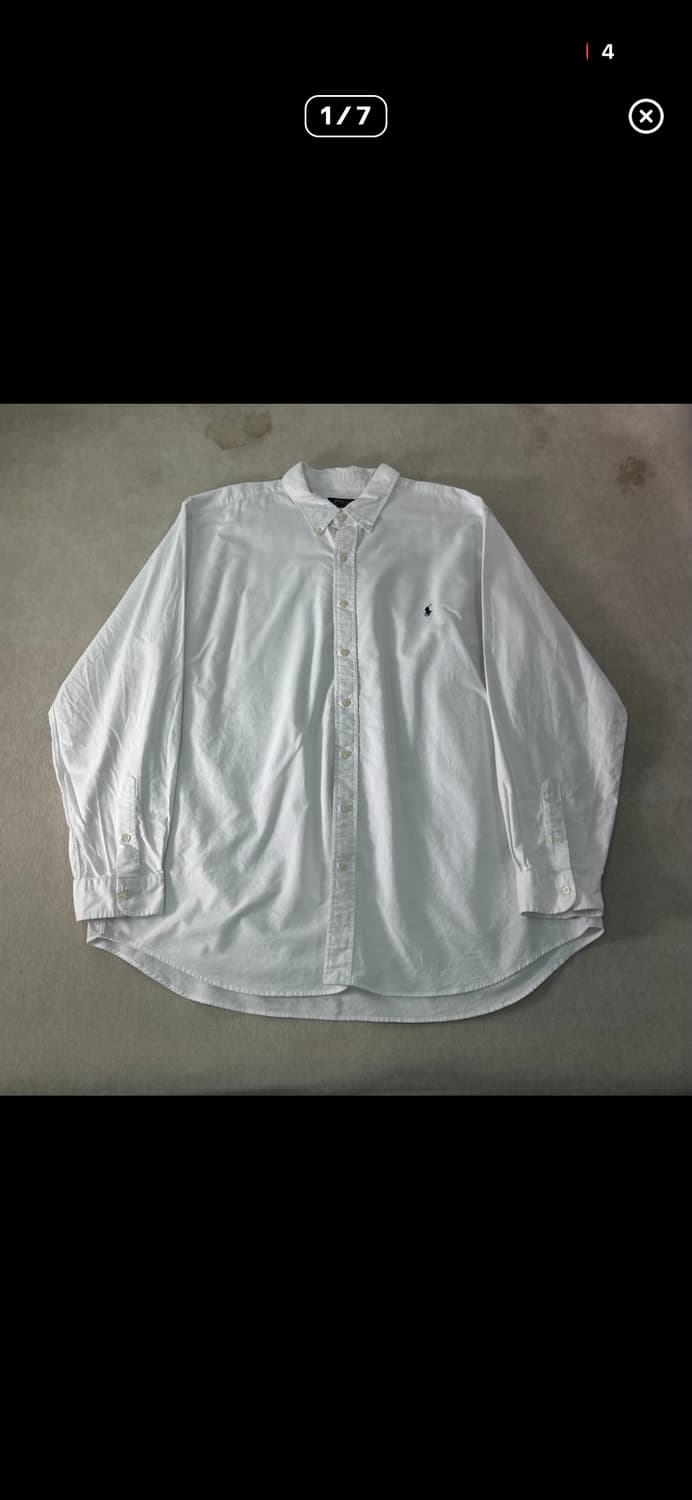 폴로 랄프로렌 신형라벨 화이트 셔츠 3XL 상품이미지1