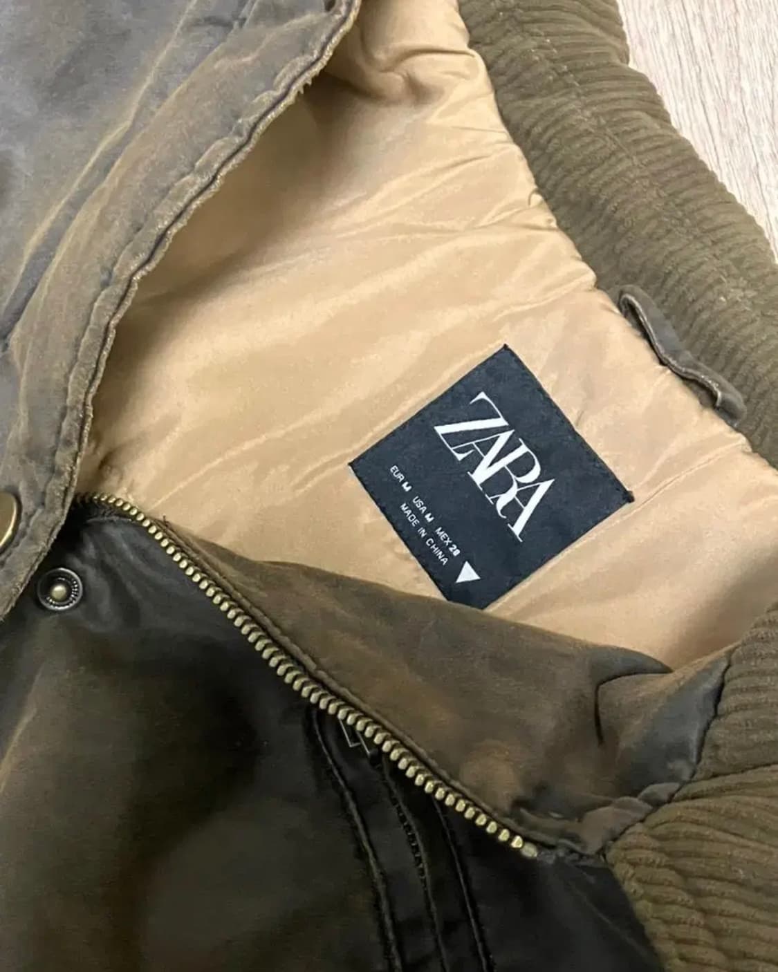 자라 봄버 왁스점퍼 콤비 자켓 상품이미지6