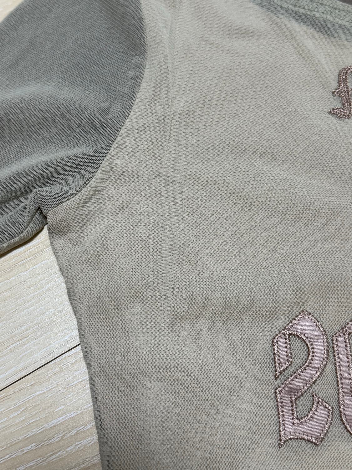 미스치프 보트넥 메쉬탑 베이지 M 상품이미지3