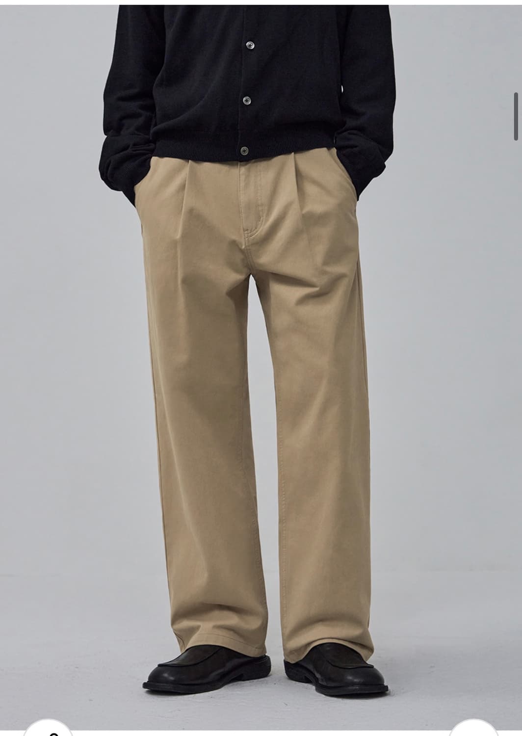 (새상품)(L) 아워데이즈 워시드 세미 와이드 코튼 치노 팬츠 BEIGE 상품이미지3