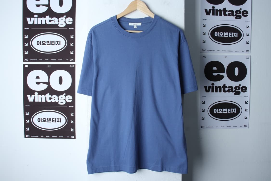(L-XL) 탑텐 반팔 티셔츠 블루 무지 기본-H32267 상품이미지2